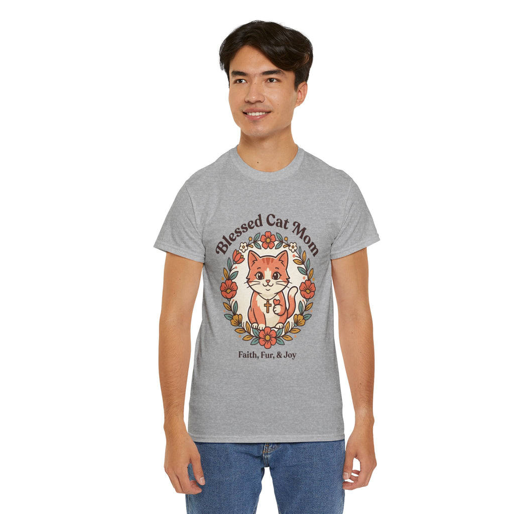 Blessed Cat Mom T-Shirt – Faith, Fur & Joy Floral Cat Mom Tee