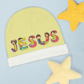 Jesus kids letters Baby Beanie | Name Christian baby hat yellow