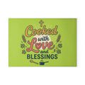 Cooked with Love Red Glass Cutting Board | Religious Kitchen Décor