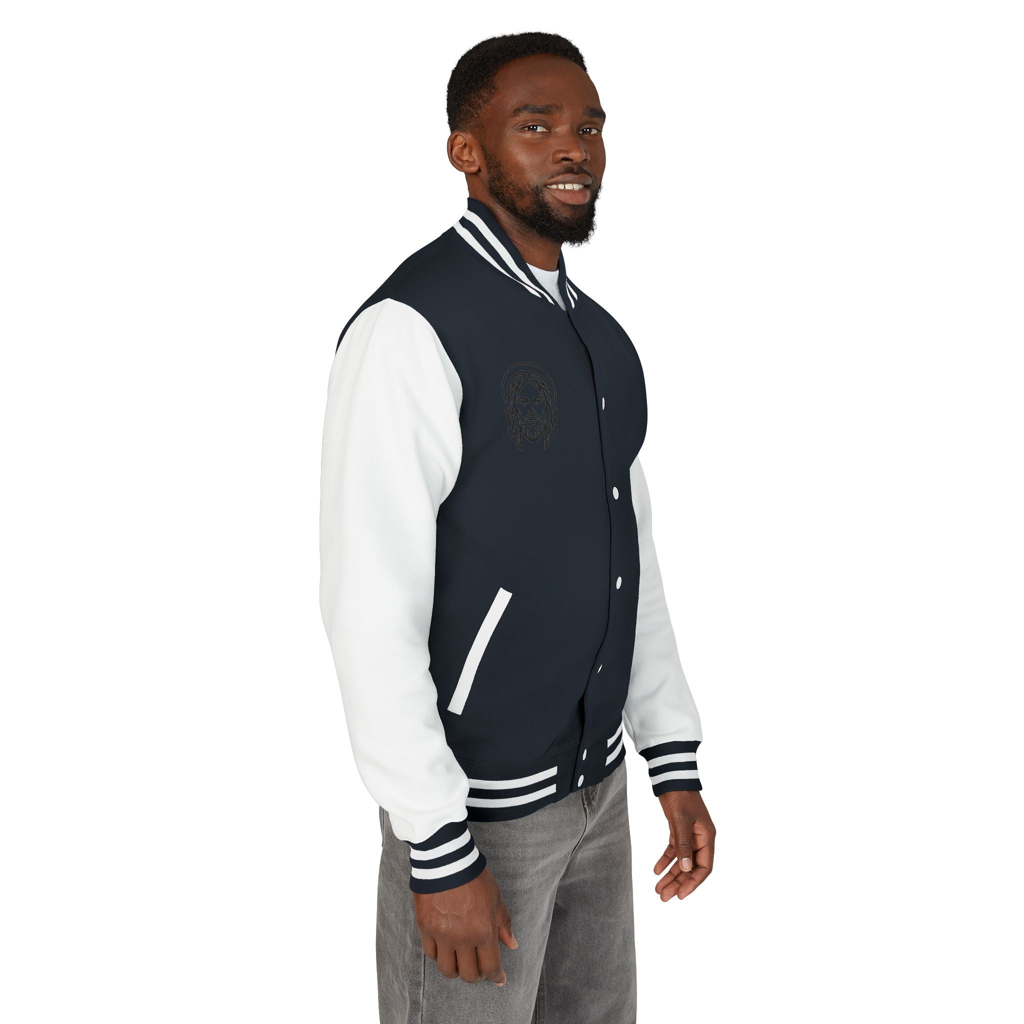 Christ Emblem Letterman Jacket | Red White Varsity