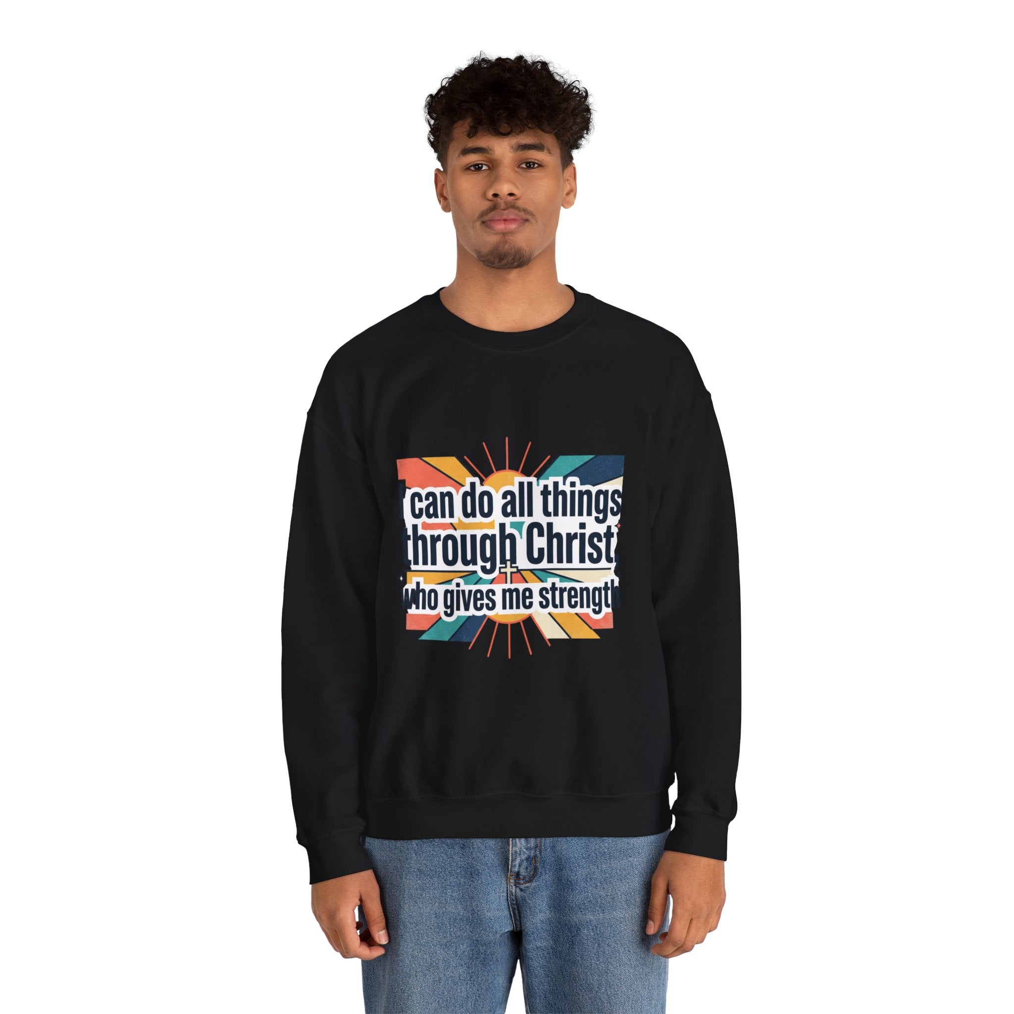 All things through Christ Christian Heavy Blend™ Crewneck Sweatshirt