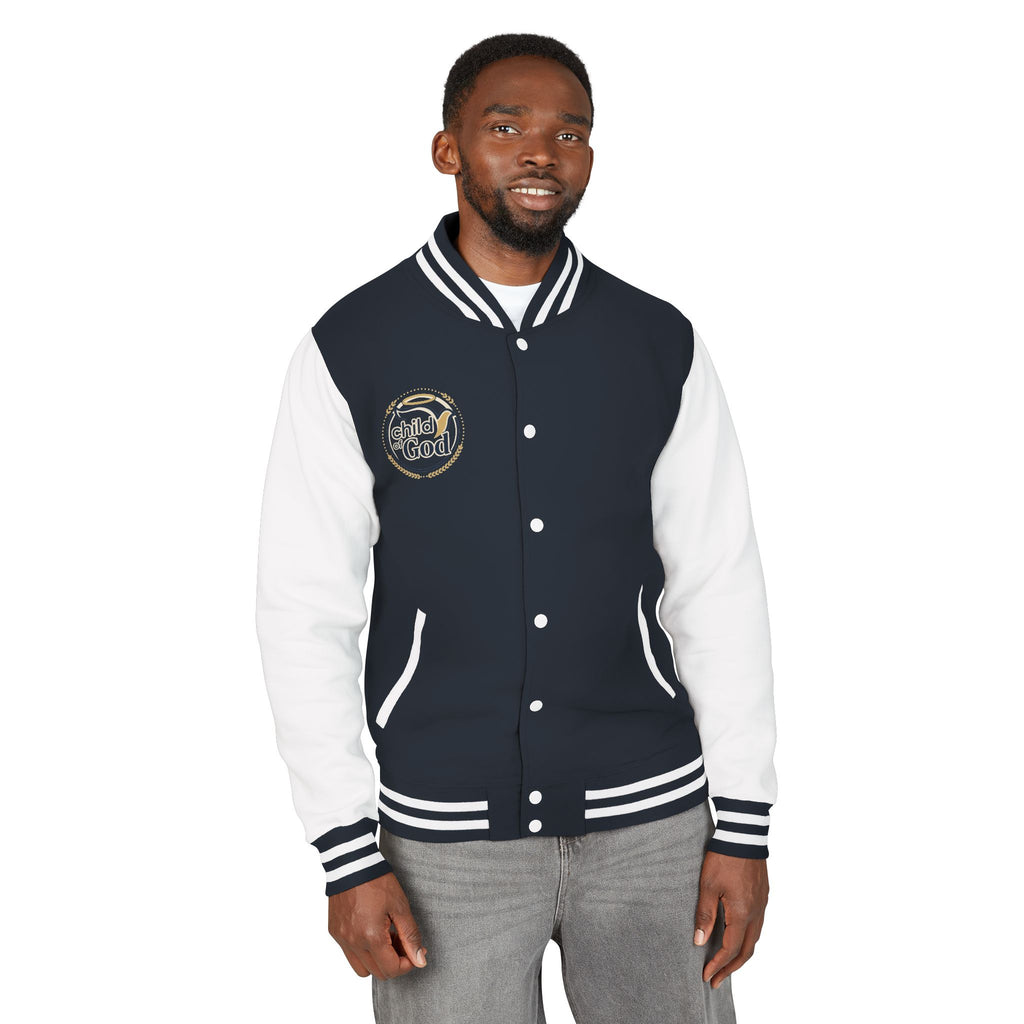 Child of God Emblem Letterman Jacket | Red White Varsity