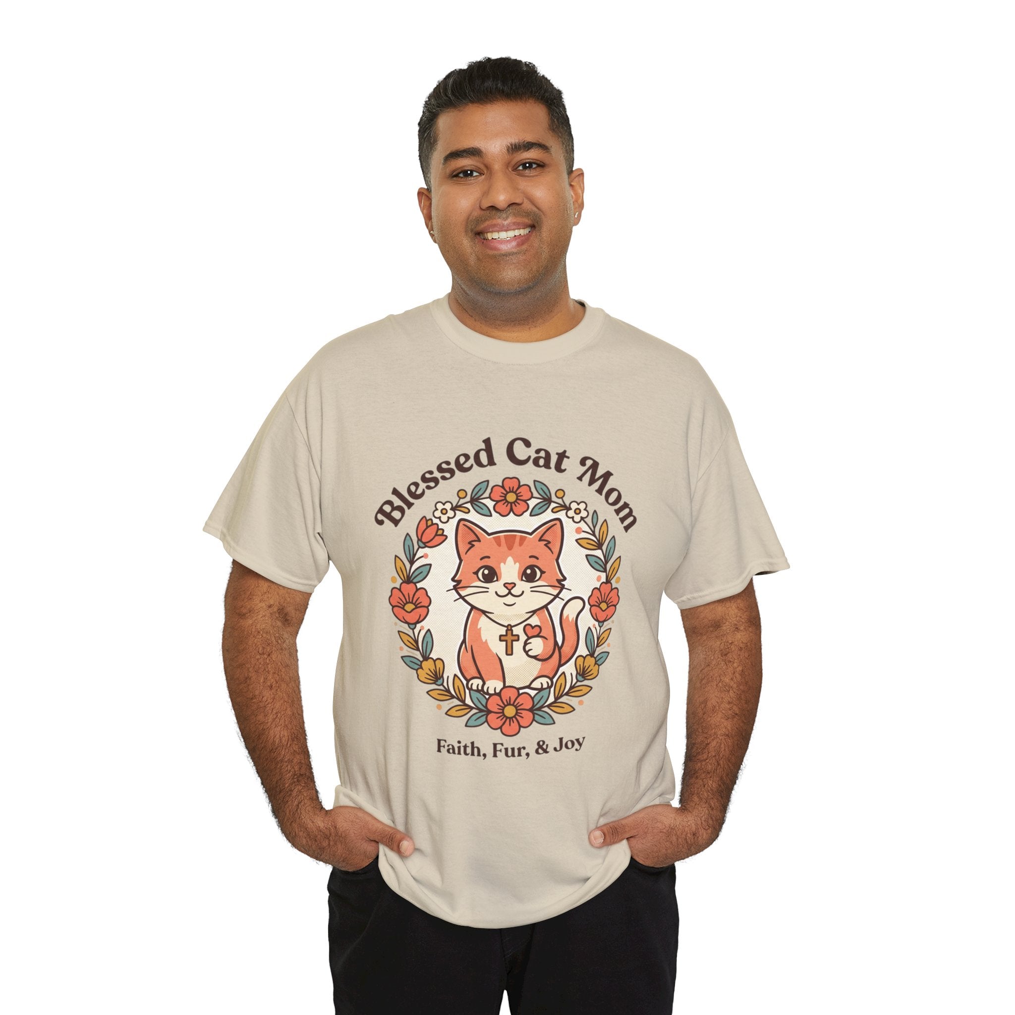Blessed Cat Mom T-Shirt – Faith, Fur & Joy Floral Cat Mom Tee