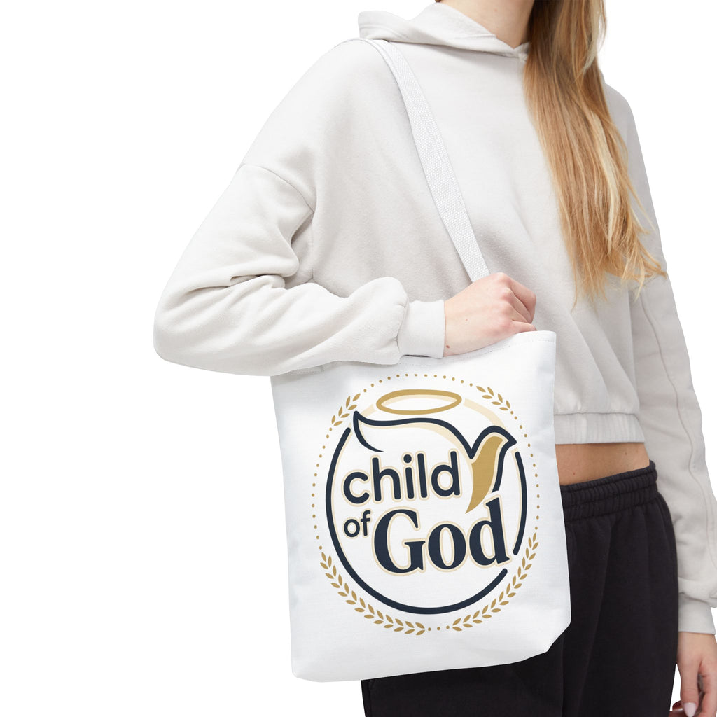 Child of God Tote Bag — All-Over Print Christian Canvas Tote
