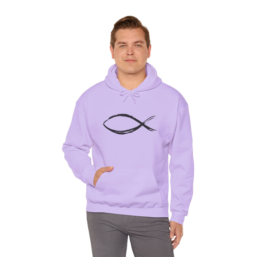 Christian Fish Symbal Heavy Blend™ Hooded Sweatshirt