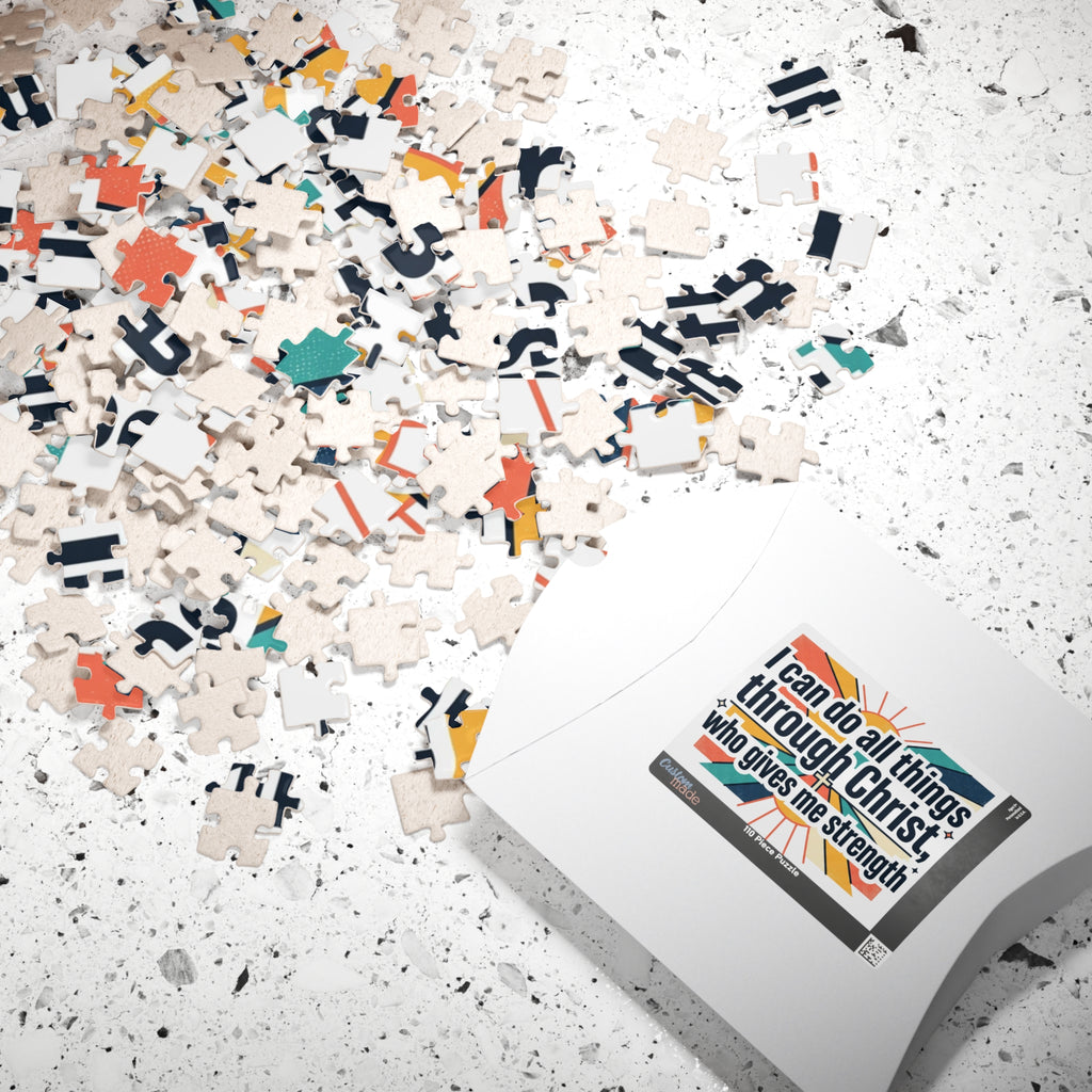 Christian Inspirational Puzzle - "I Can Do All Things Through Christ" Motivational Jigsaw