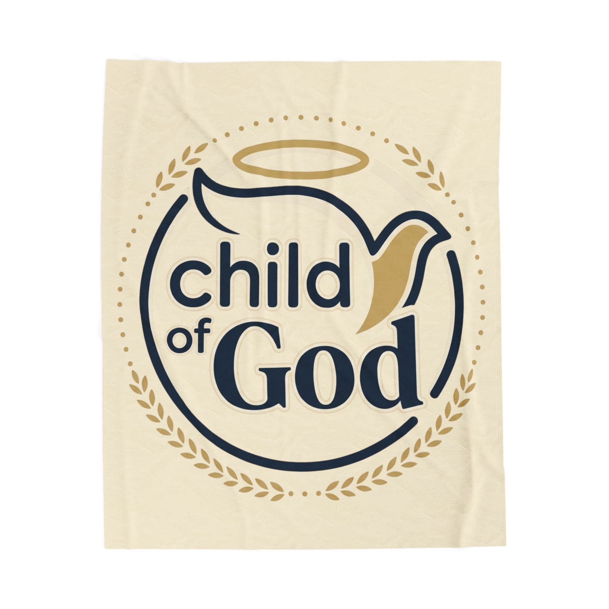 Child of God Velveteen Blanket | Monochrome Religious Throw
