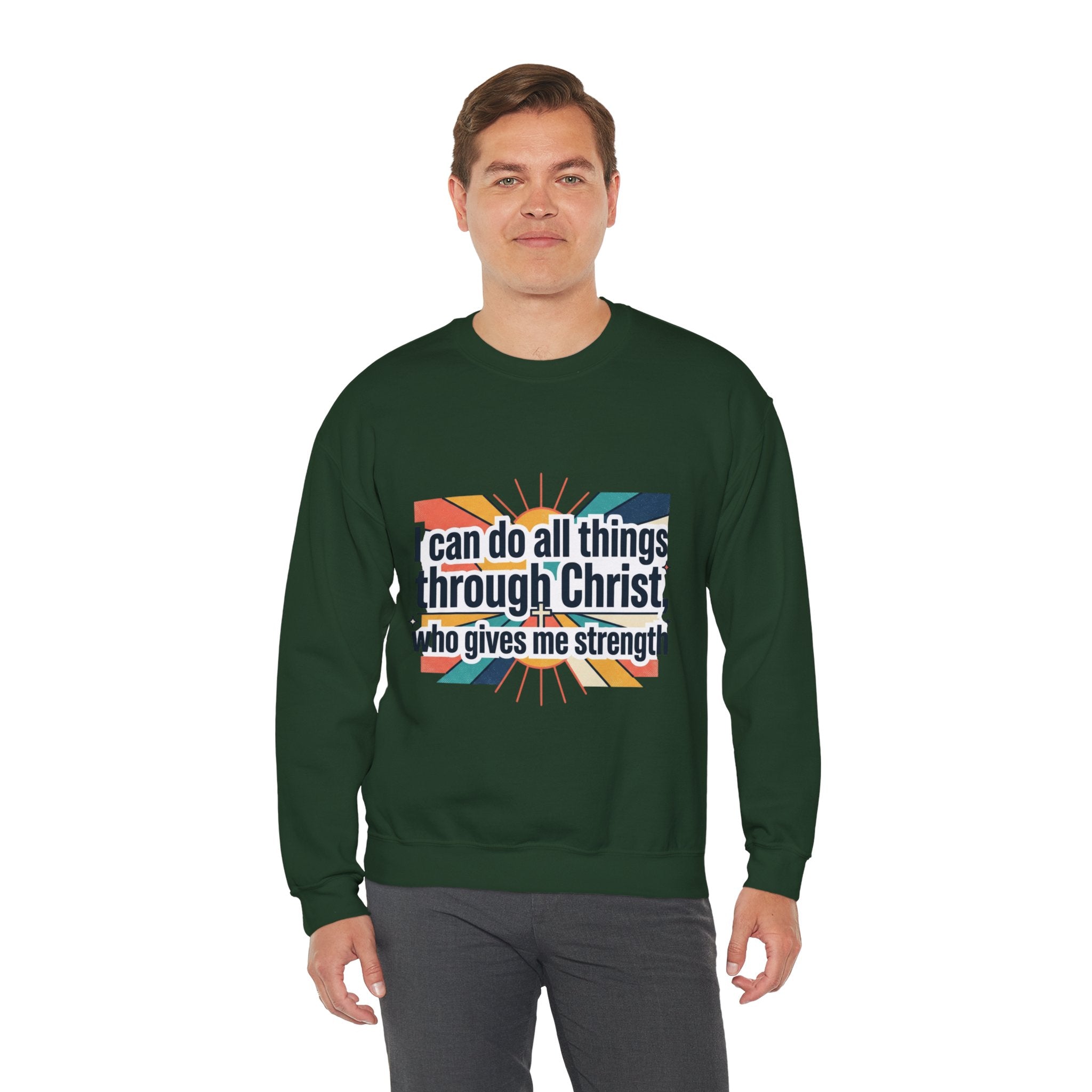 All things through Christ Christian Heavy Blend™ Crewneck Sweatshirt