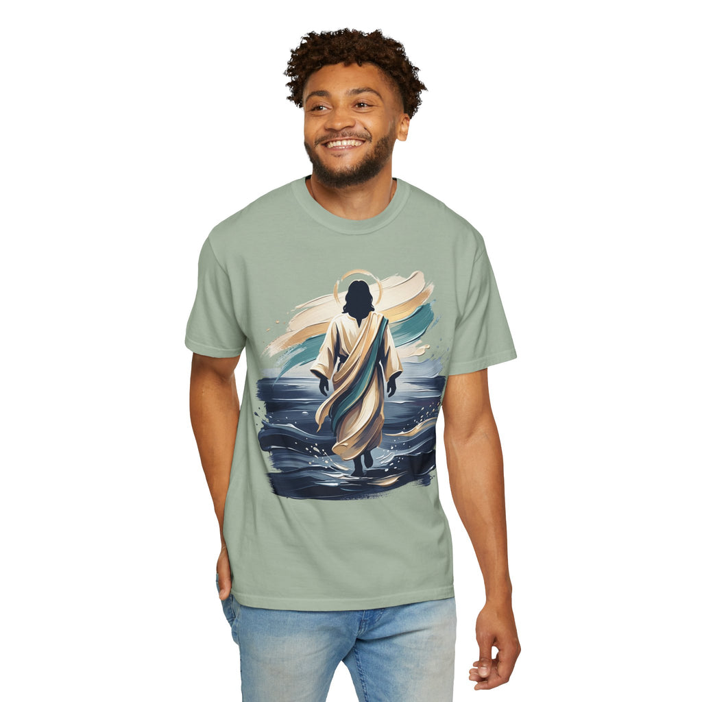 Jesus Walking on Water T-Shirt — Inspirational Christian Faith Tee