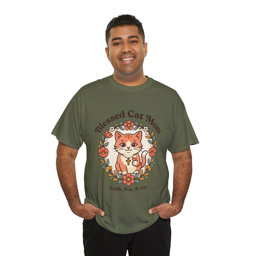 Blessed Cat Mom T-Shirt – Faith, Fur & Joy Floral Cat Mom Tee