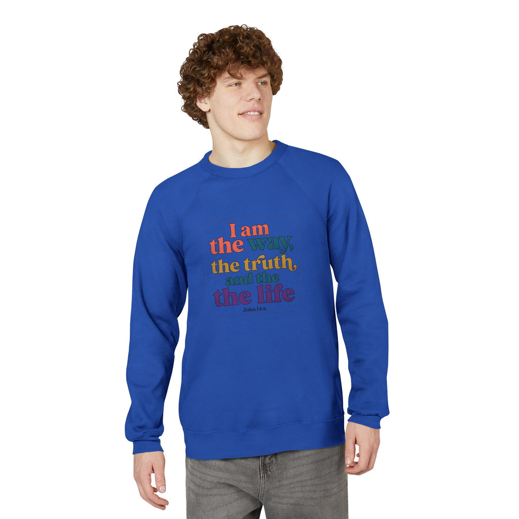 Christian Retro Rainbow Sweatshirt — "I am the way the truth and the life"