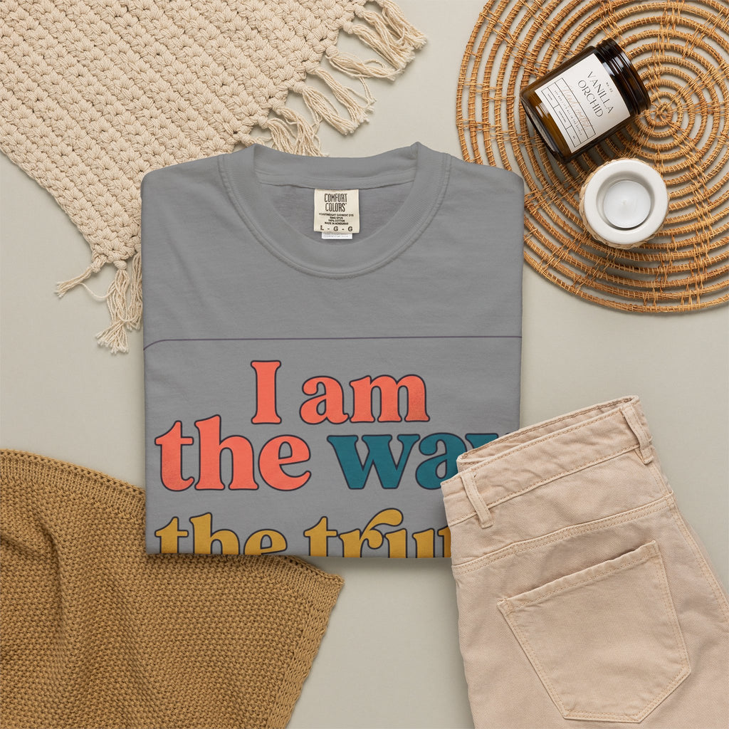 Christian T-Shirt — "I Am the Way, the Truth, and the Life" Retro Scripture Tee (John 14:6)