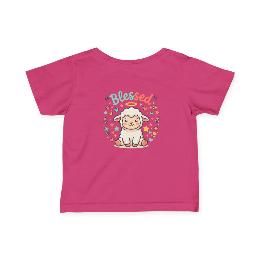 Infant Tee - 'Blessed' Cute Lamb Baby Shirt (Newborn Baptism, Christening Gift)