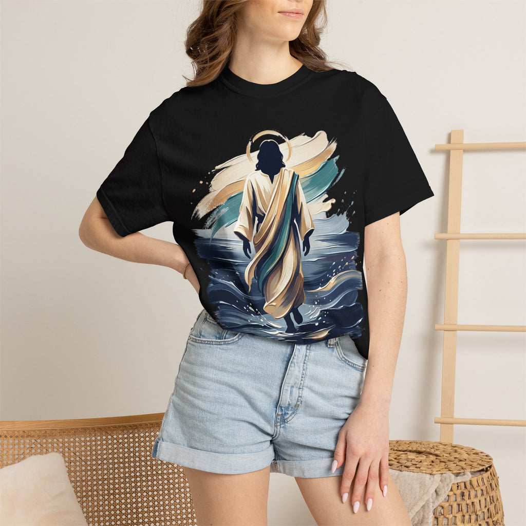 Jesus Walking on Water T-Shirt — Inspirational Christian Faith Tee