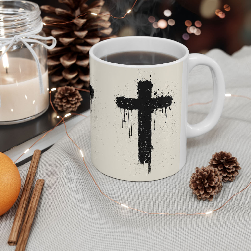 Cross Ceramic Mug, (11oz, 15oz)