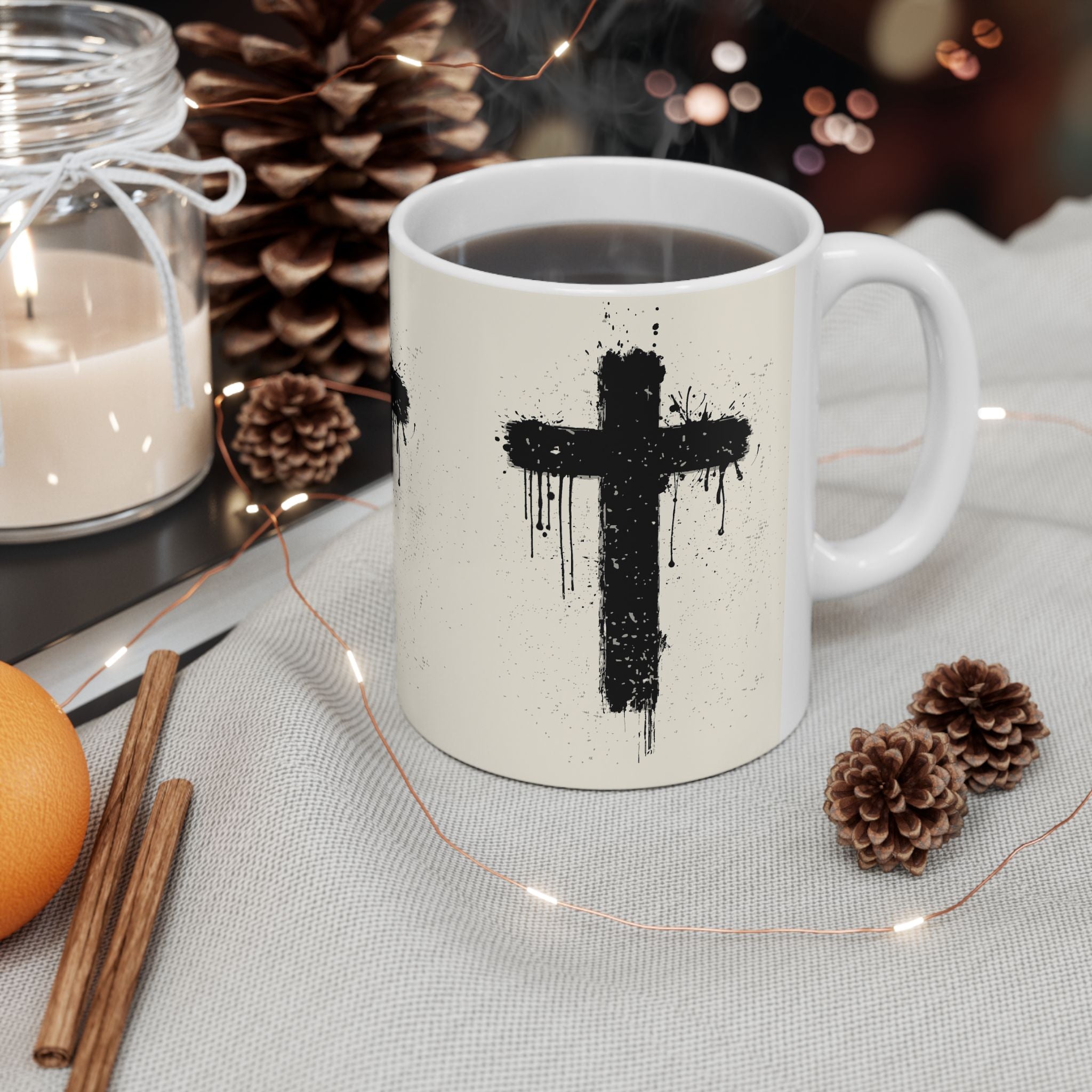 Cross Ceramic Mug, (11oz, 15oz)