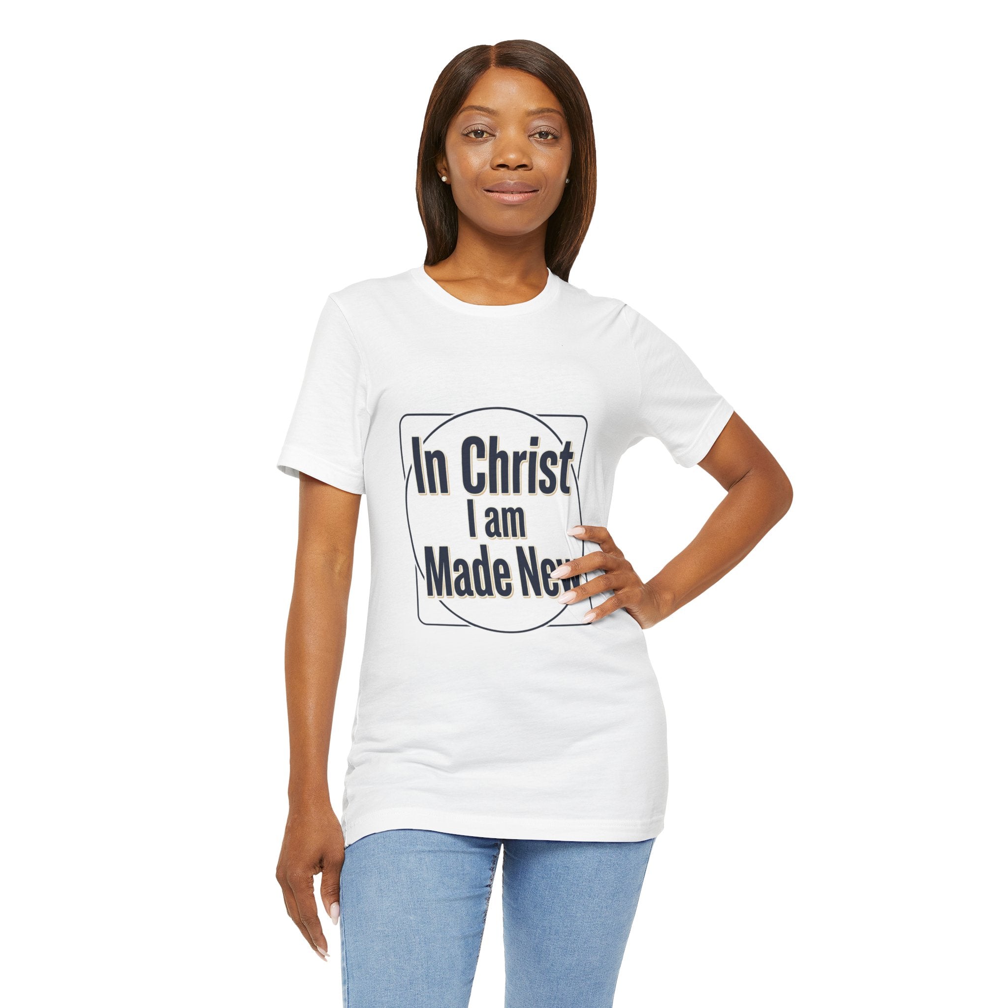 In Christ I Am Made New Tee | Christian encouragement, pastel retro