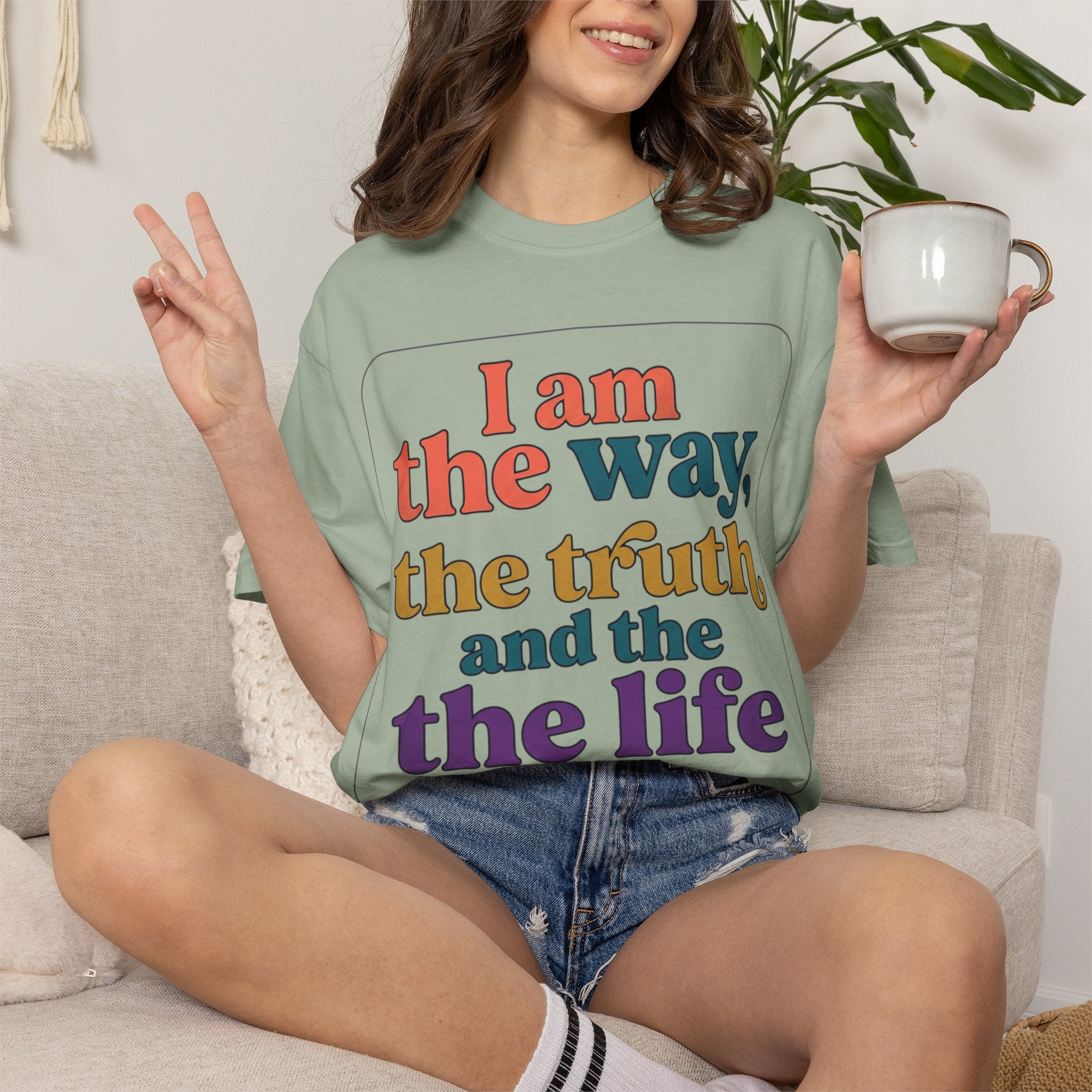 Christian T-Shirt — "I Am the Way, the Truth, and the Life" Retro Scripture Tee (John 14:6)