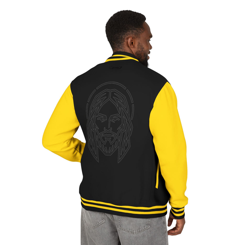 Christ Emblem Letterman Jacket | Red White Varsity