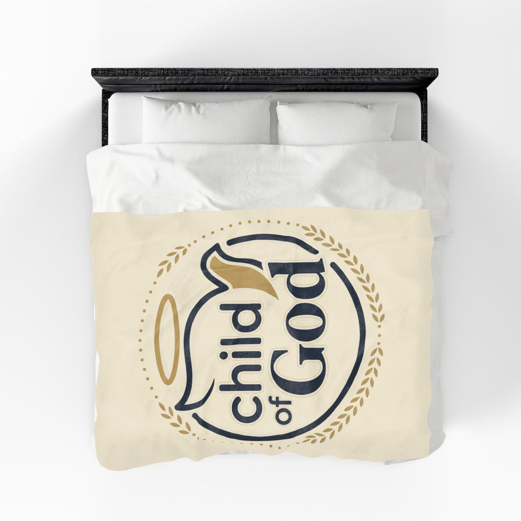 Child of God Velveteen Blanket | Monochrome Religious Throw
