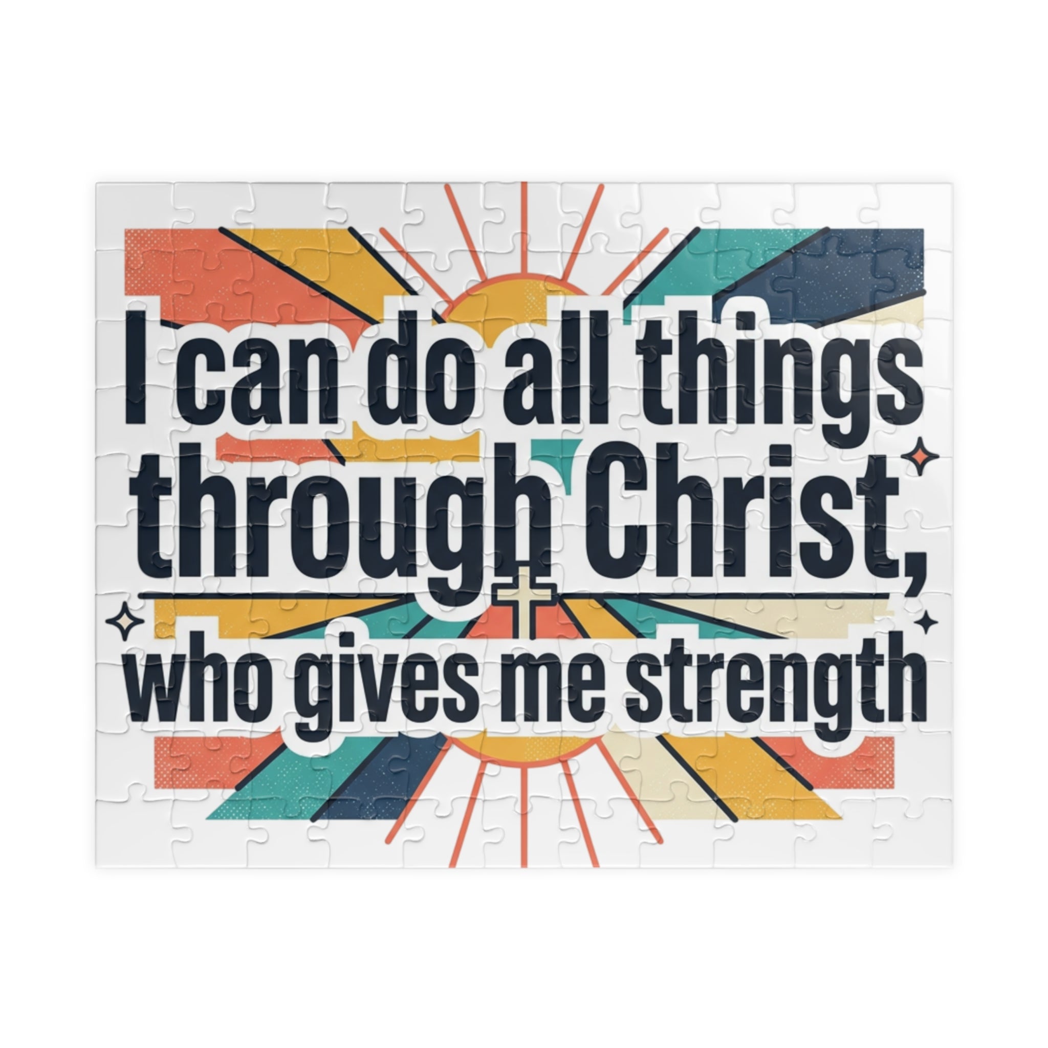 Christian Inspirational Puzzle - "I Can Do All Things Through Christ" Motivational Jigsaw