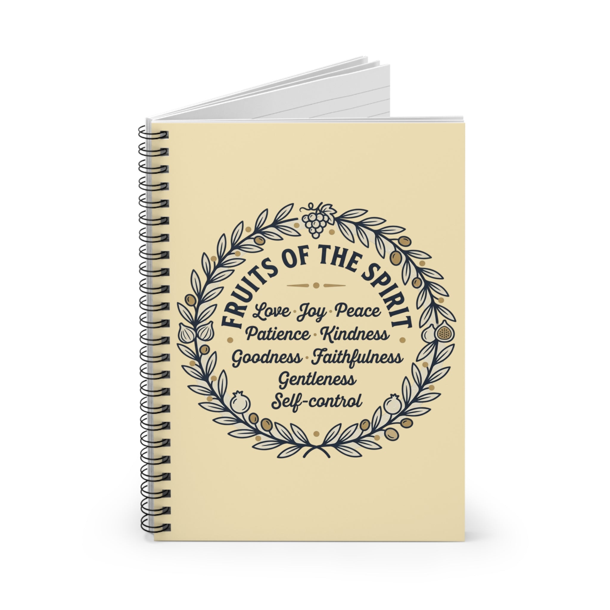 Fruits of the Spirit Wreath Spiral Notebook | Ruled Journal