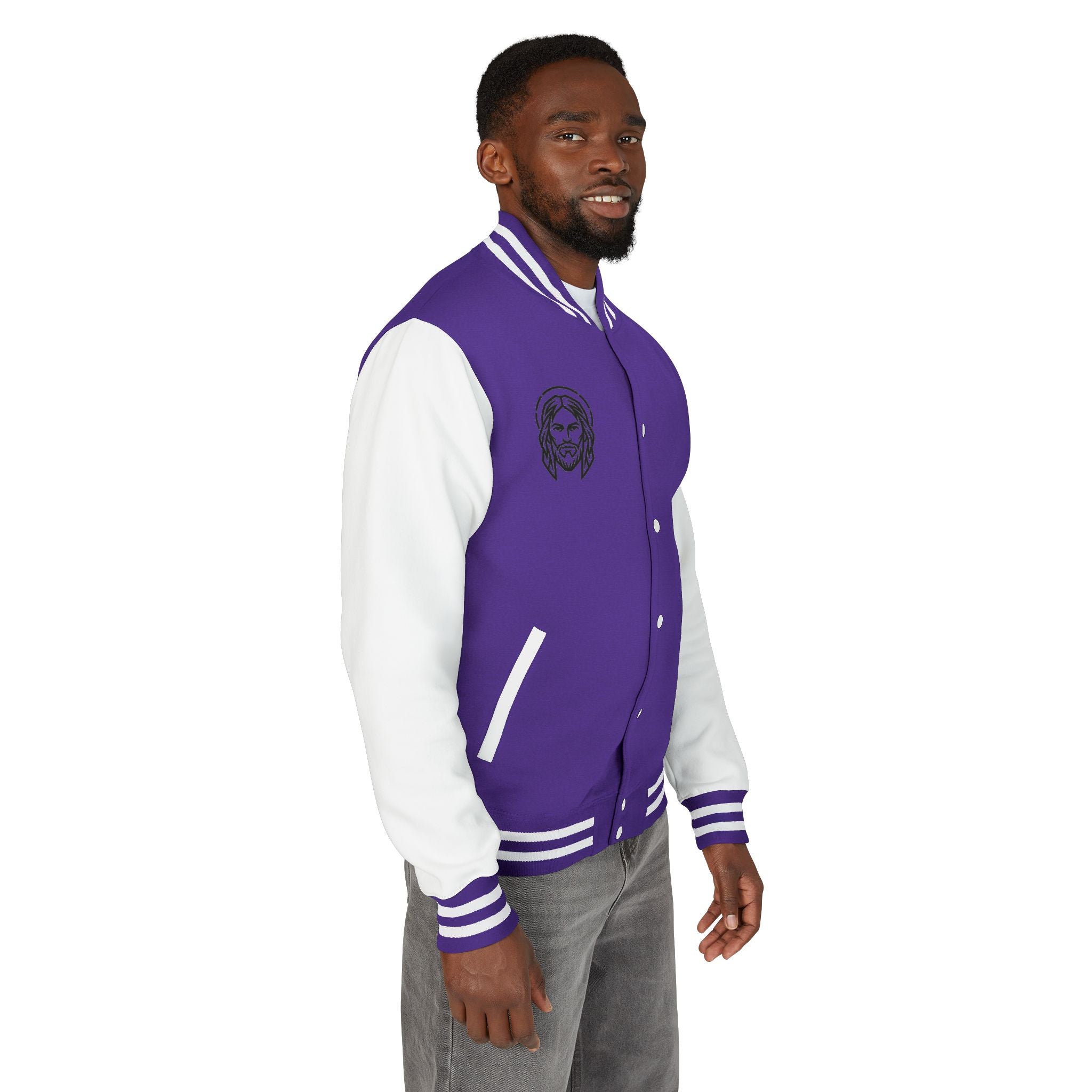 Christ Emblem Letterman Jacket | Red White Varsity