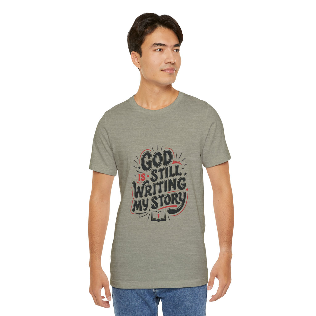 God Is Still Writing My Story T-Shirt | Christian encouragement, pastel groovy scripture