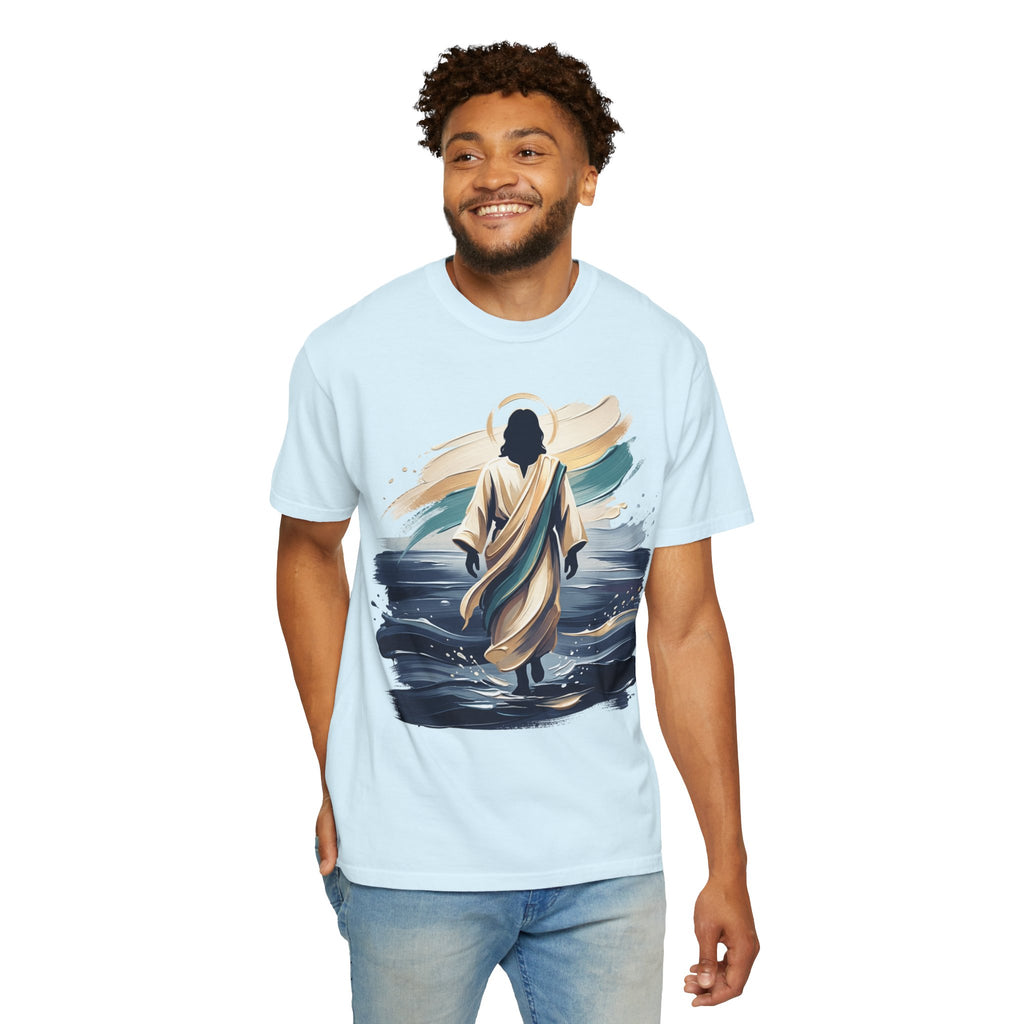 Jesus Walking on Water T-Shirt — Inspirational Christian Faith Tee