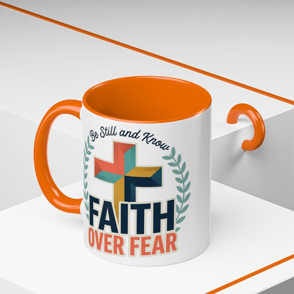 Faith Over Fear Accent Coffee Mug – Christian Inspirational 11/15oz