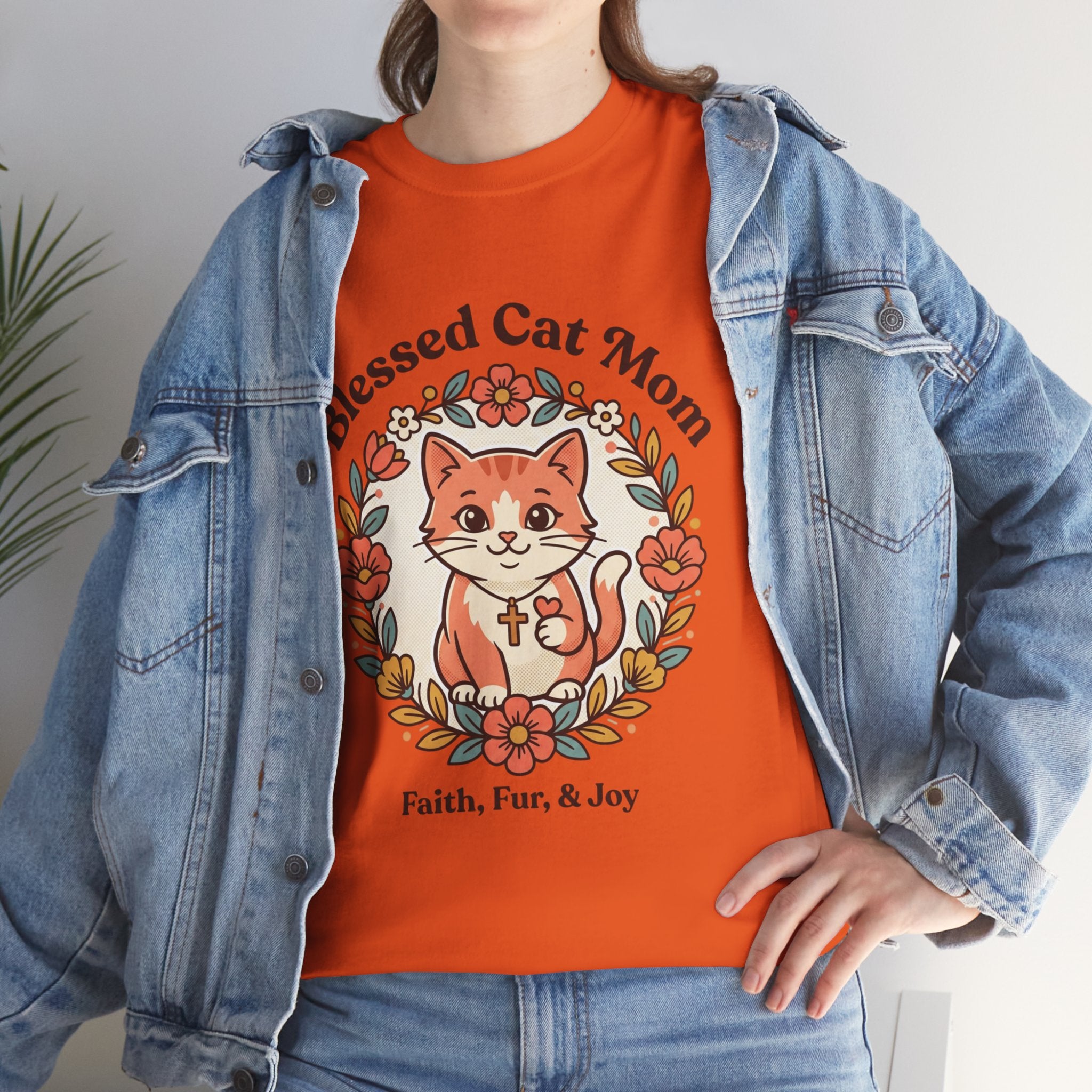 Blessed Cat Mom T-Shirt – Faith, Fur & Joy Floral Cat Mom Tee