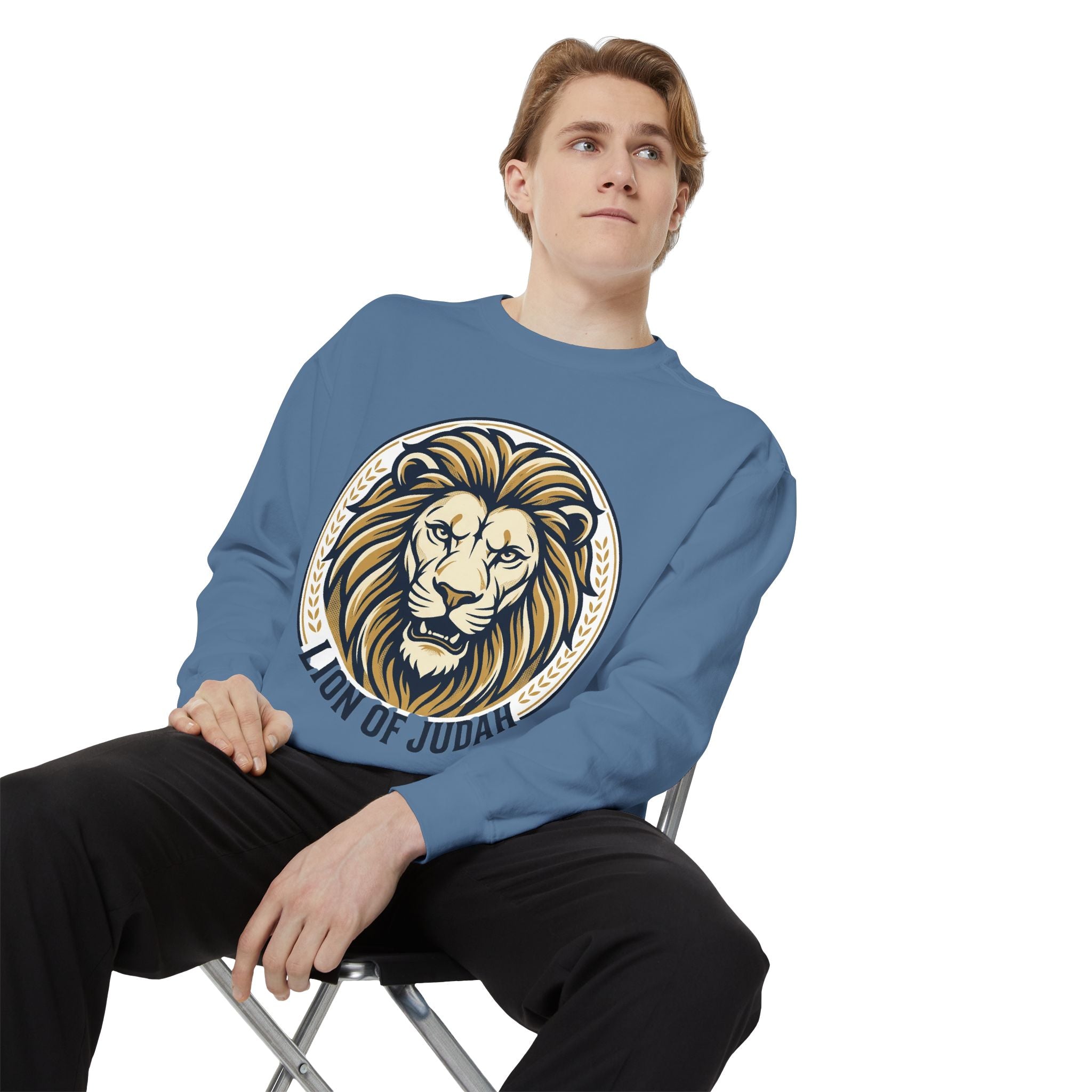 Lion of Judah Sweatshirt — Religious Lion Graphic Crewneck
