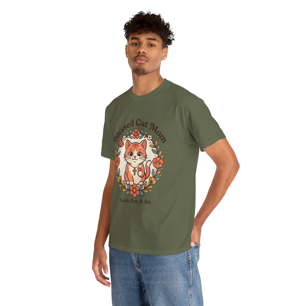 Blessed Cat Mom T-Shirt – Faith, Fur & Joy Floral Cat Mom Tee