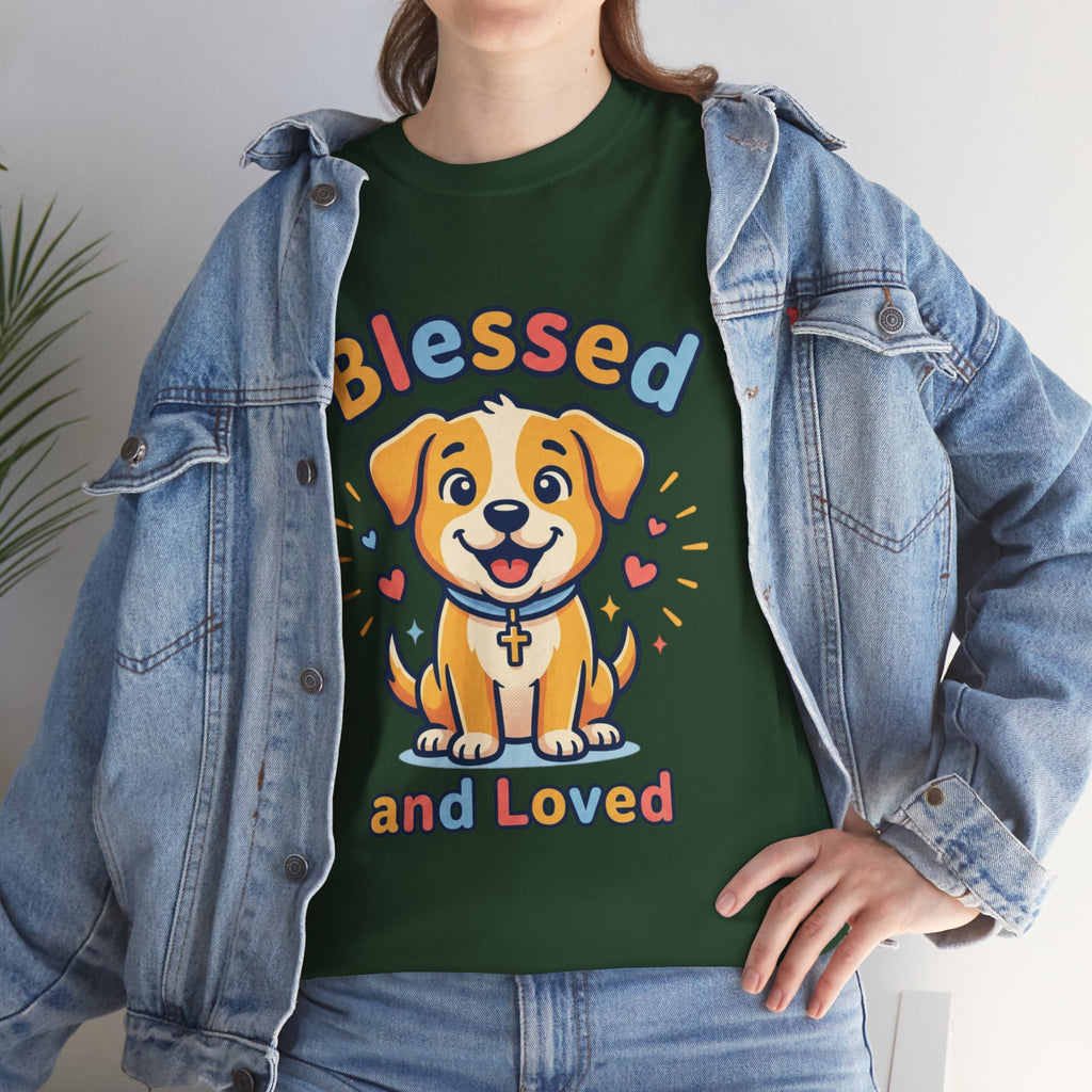Blessed and Loved Puppy T-Shirt — Cute Dog Graphic Tee for Pet Lovers