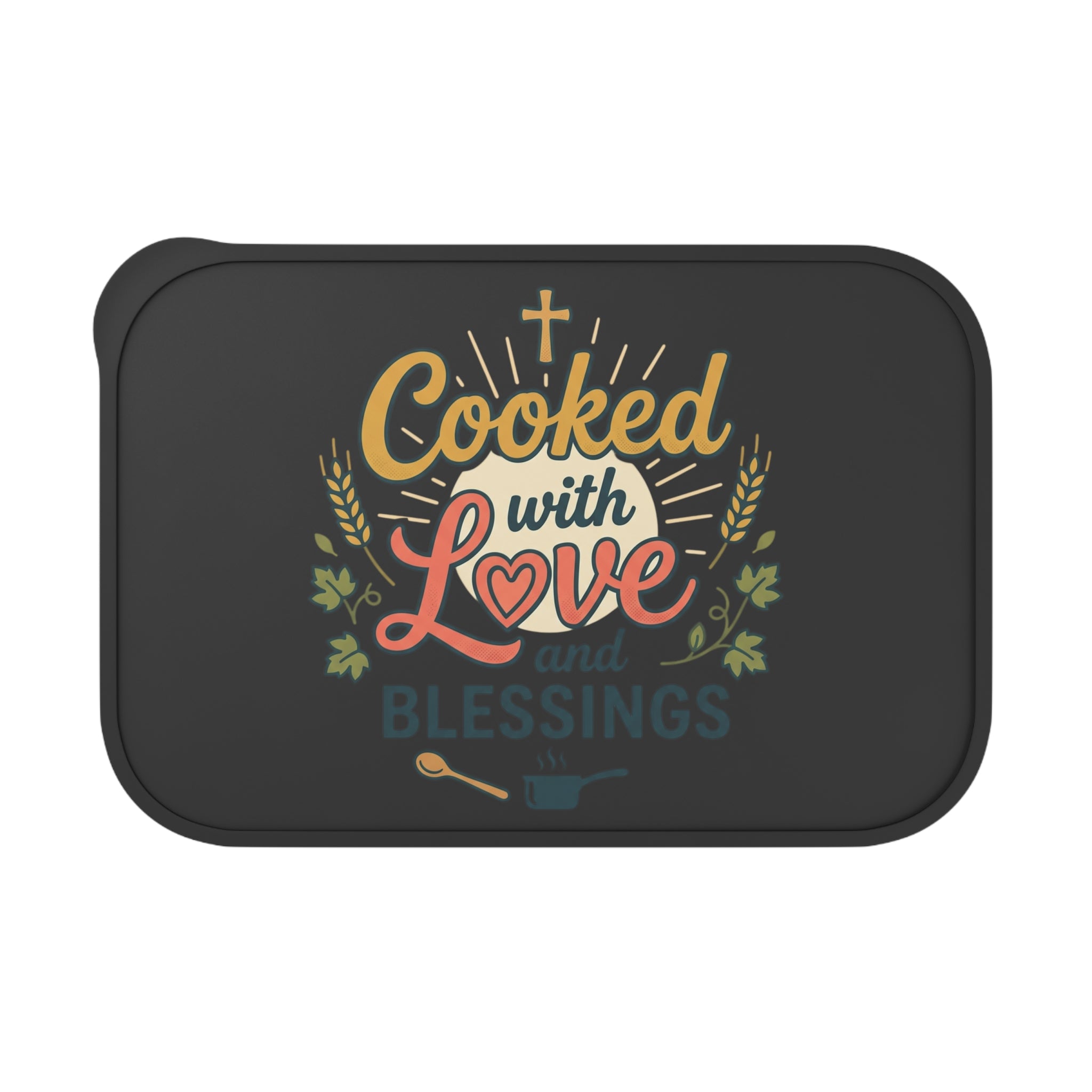 Cooked with Love and Blessings Bento Box | PLA Lunch Box with Utensils
