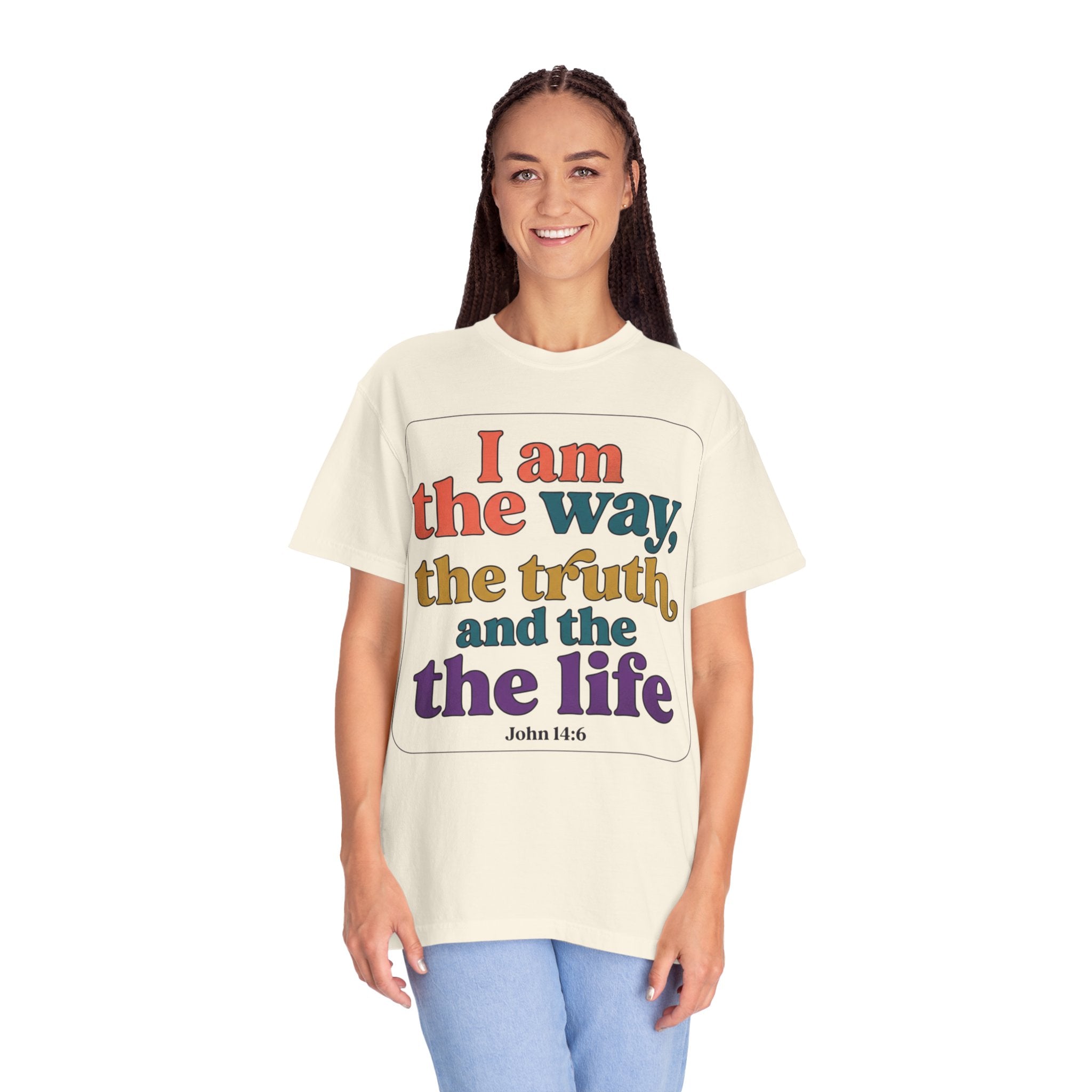 Christian T-Shirt — "I Am the Way, the Truth, and the Life" Retro Scripture Tee (John 14:6)