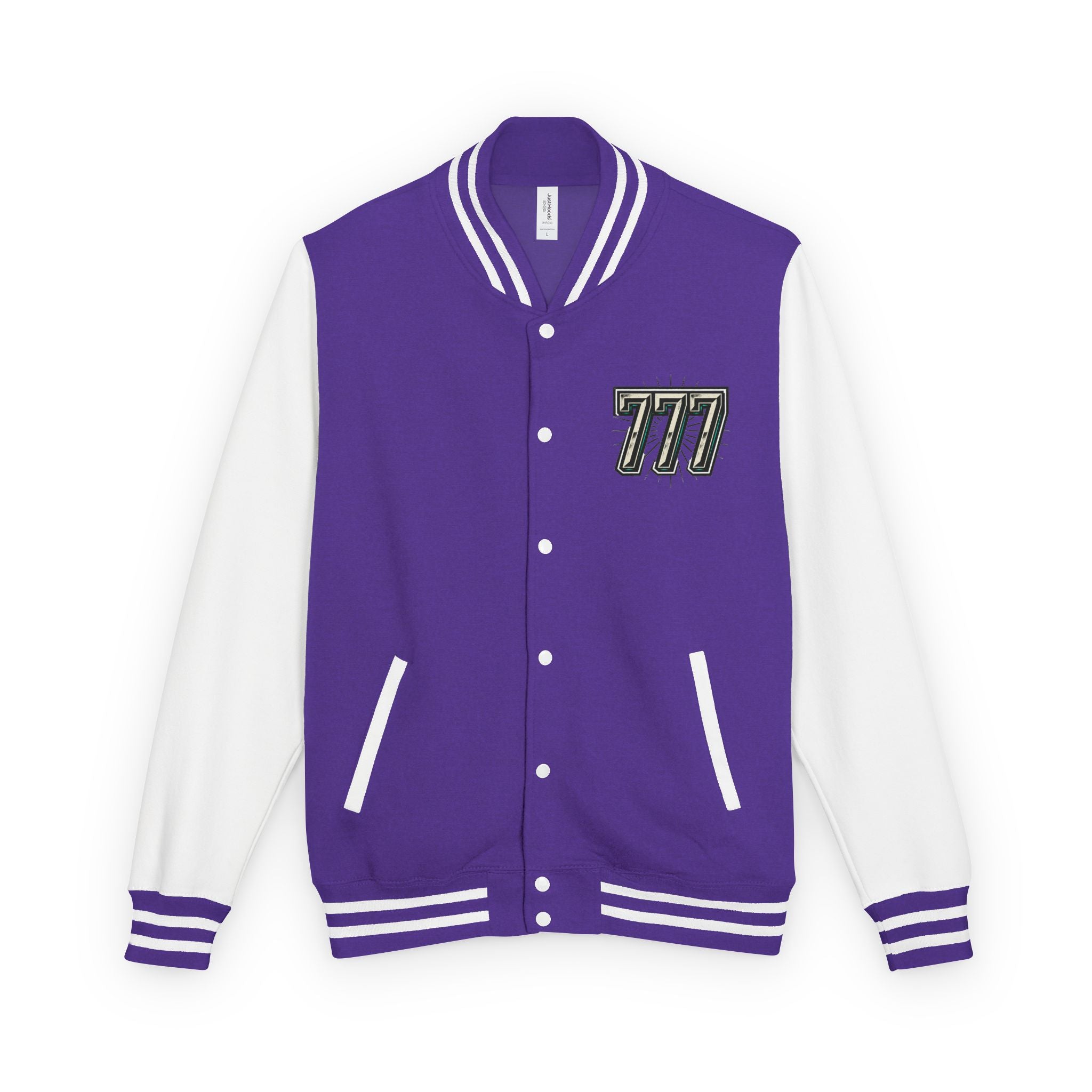 777 Emblem Letterman Jacket | Red White Varsity