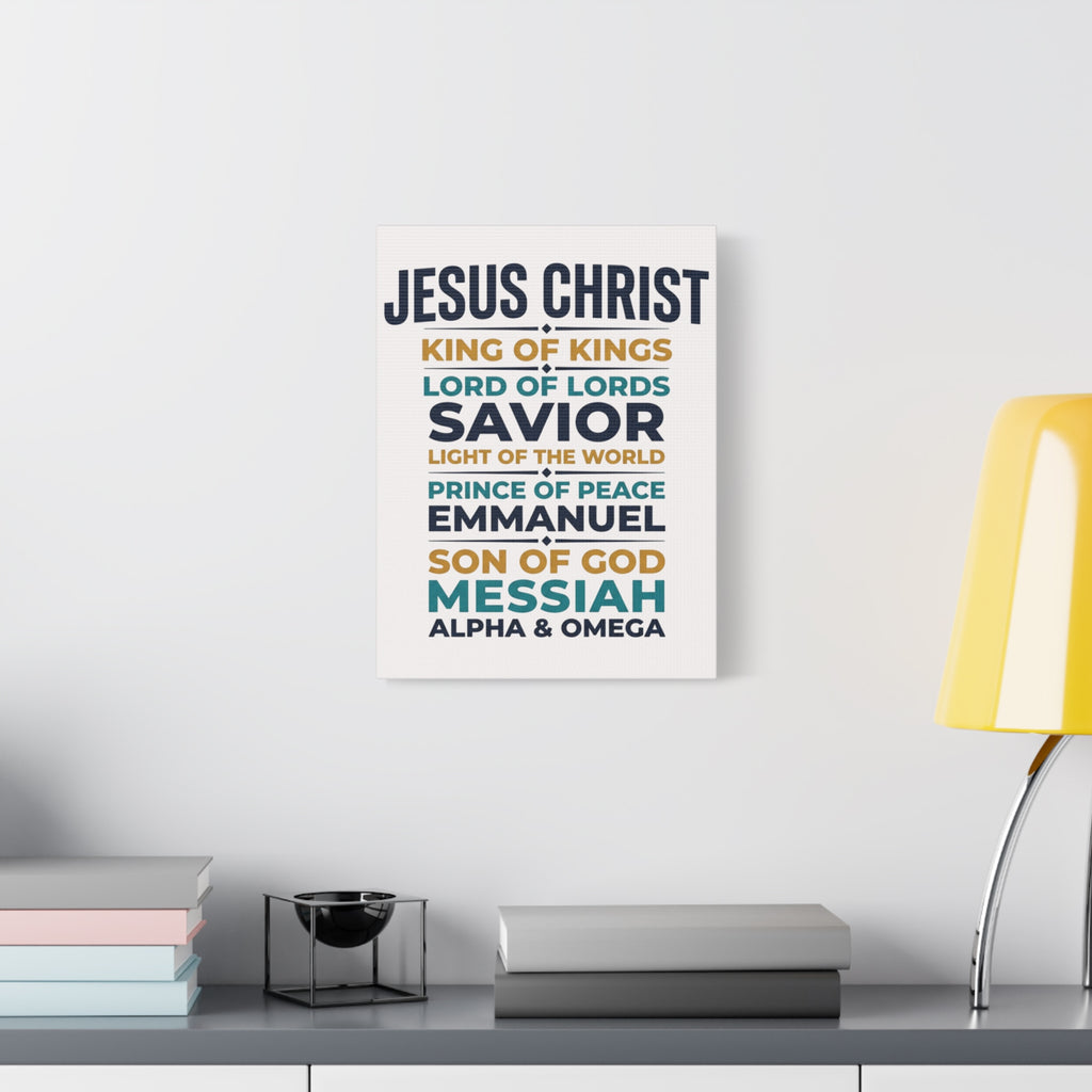 Jesus Christ Typography Wall Art Canvas | Matte Stretched Canvas