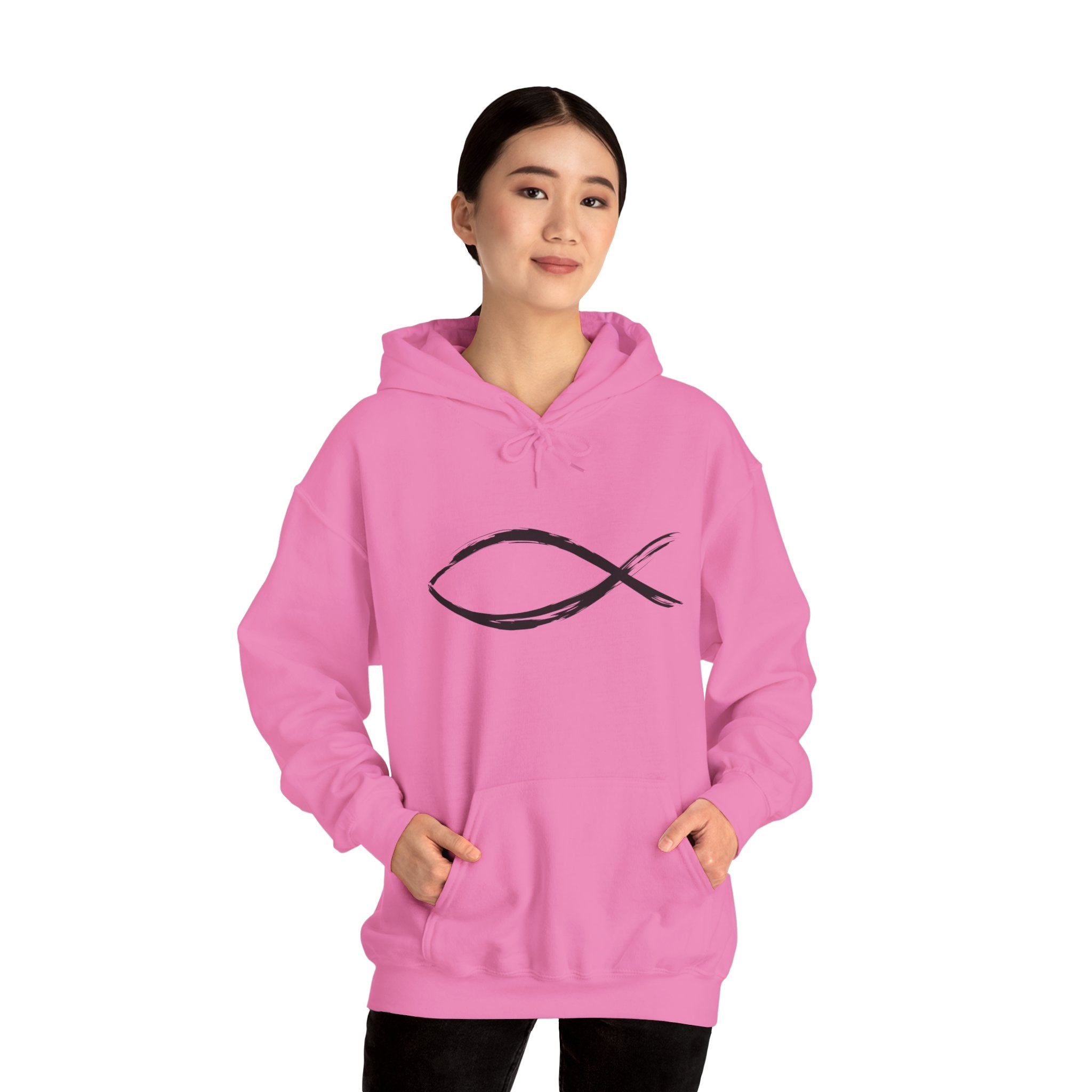 Christian Fish Symbal Heavy Blend™ Hooded Sweatshirt