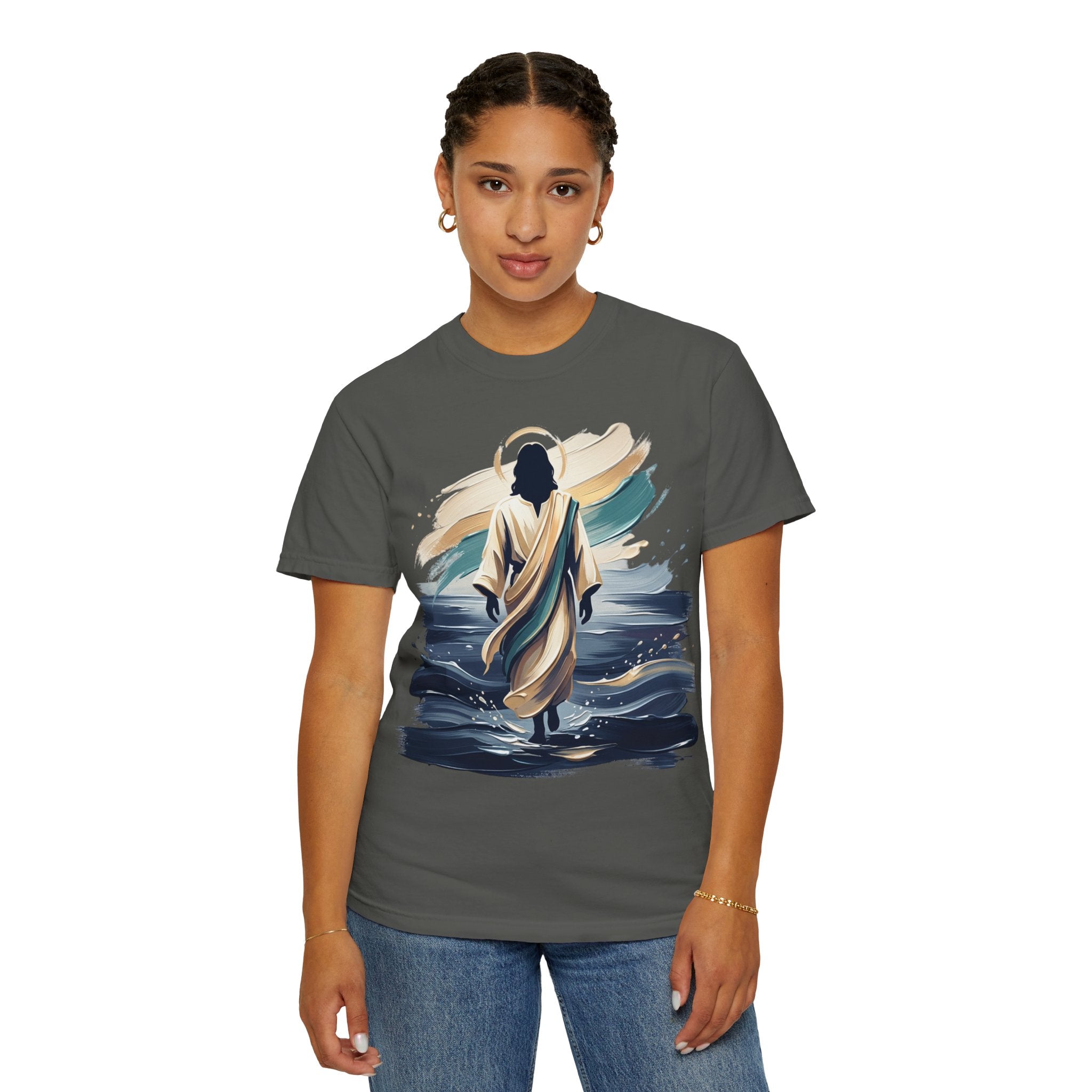 Jesus Walking on Water T-Shirt — Inspirational Christian Faith Tee