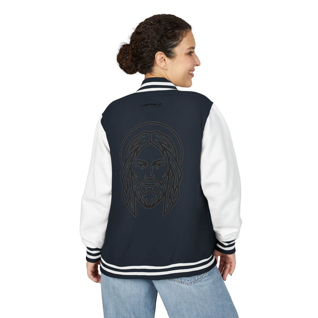 Christ Emblem Letterman Jacket | Red White Varsity