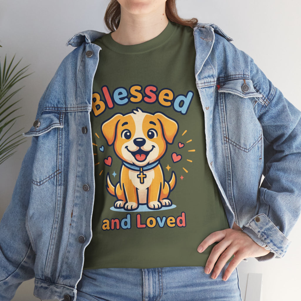 Blessed and Loved Puppy T-Shirt — Cute Dog Graphic Tee for Pet Lovers