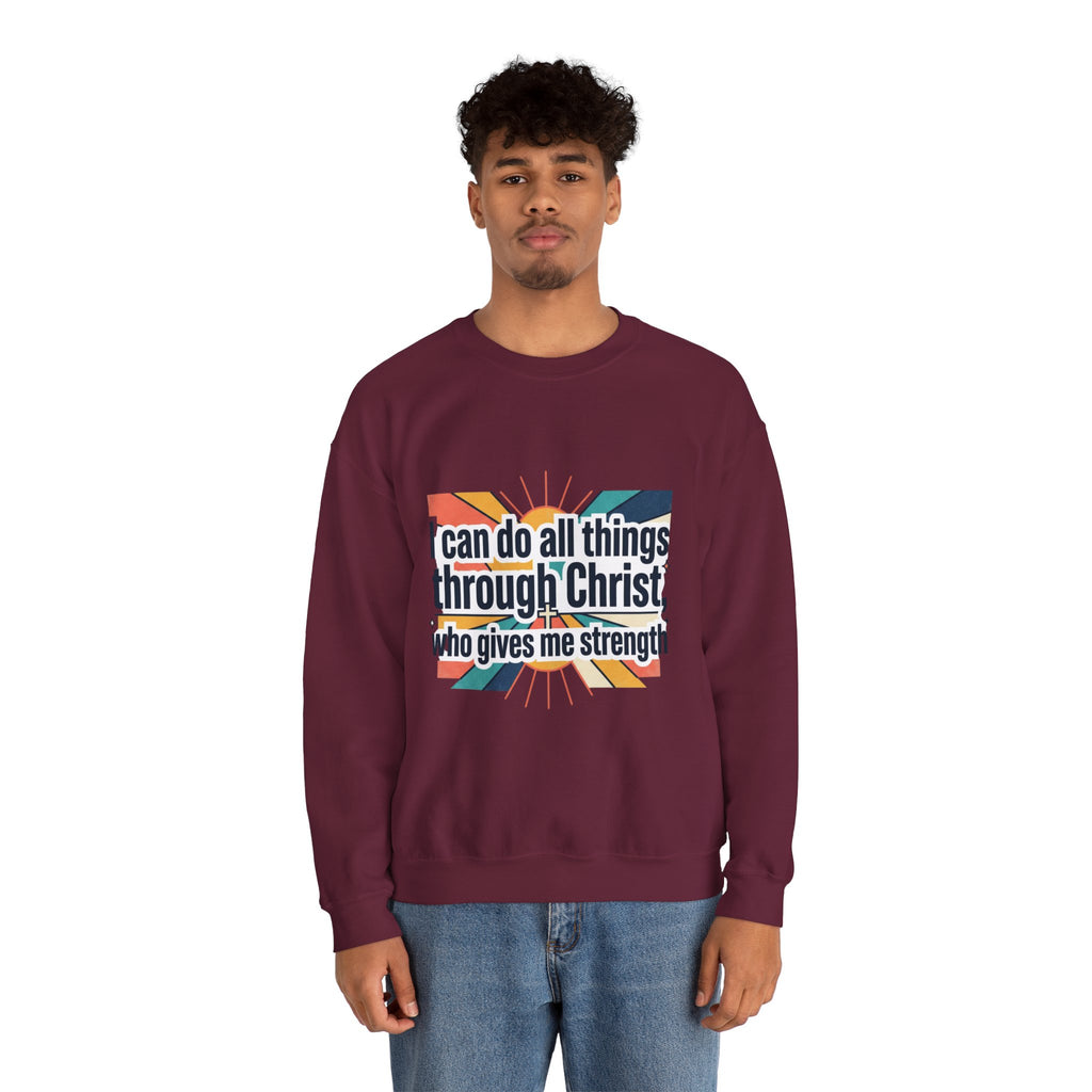 All things through Christ Christian Heavy Blend™ Crewneck Sweatshirt