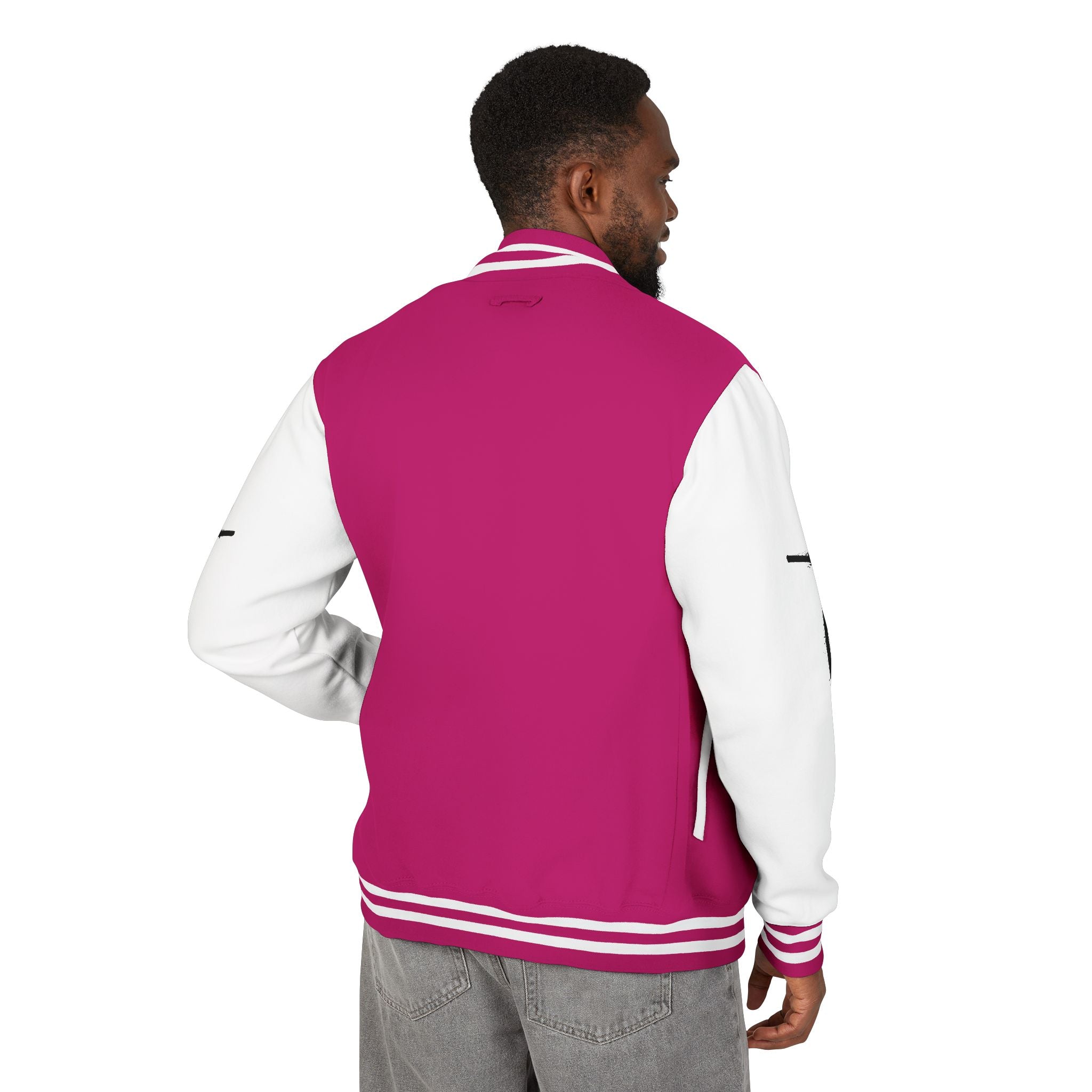 Cross Emblem Letterman Jacket | Red White Varsity