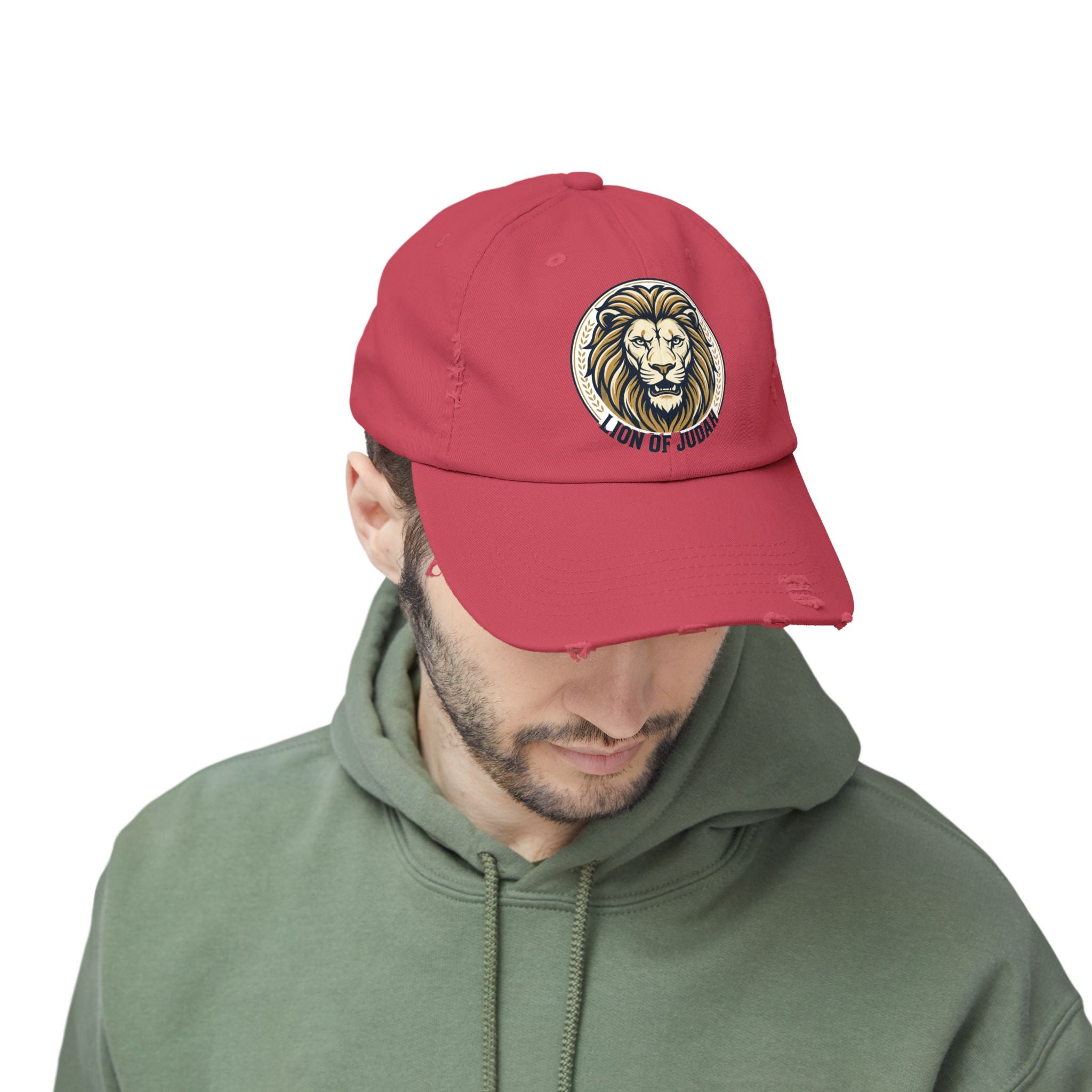 Lion of Judah Distressed Baseball Cap — Vintage Christian Hat