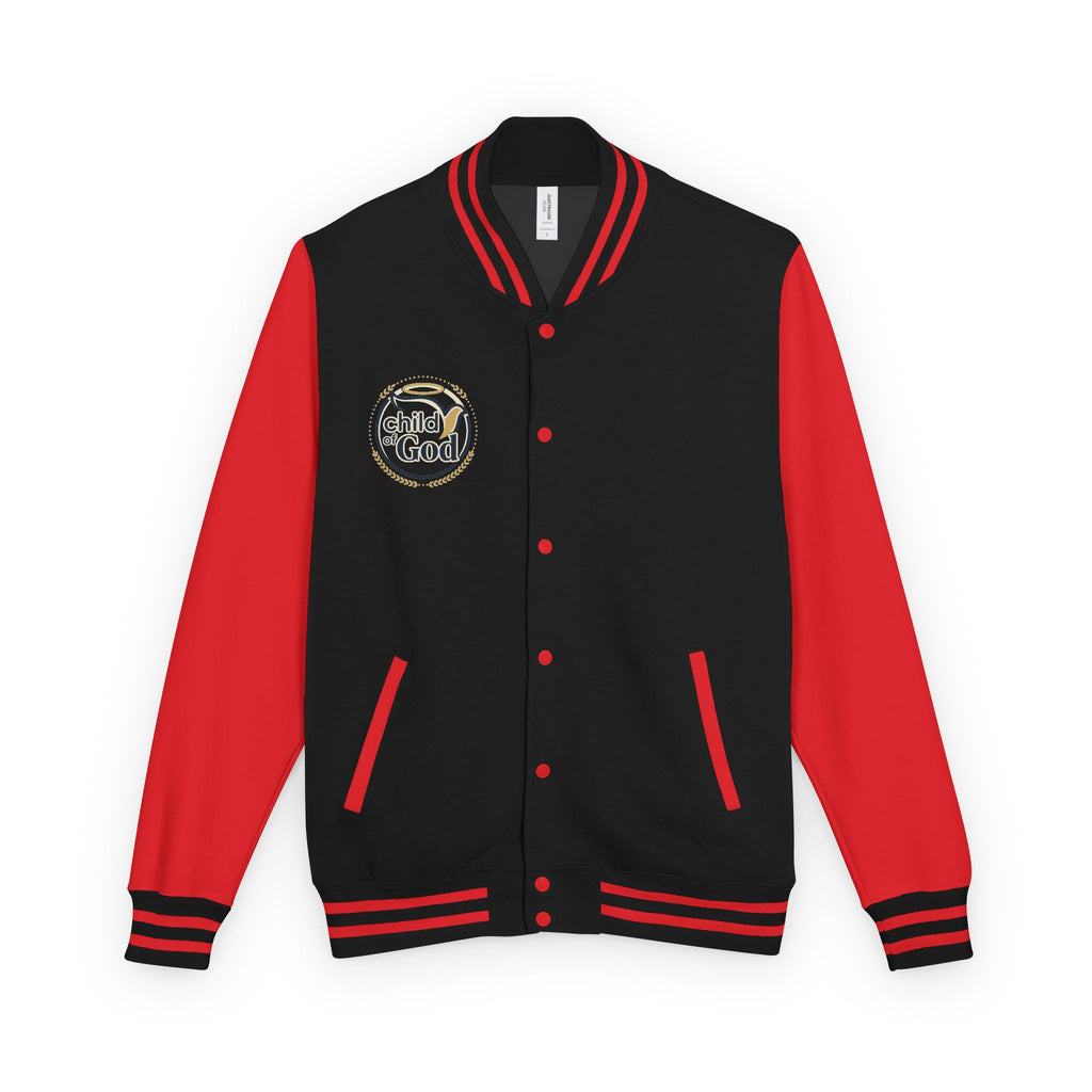 Child of God Emblem Letterman Jacket | Red White Varsity