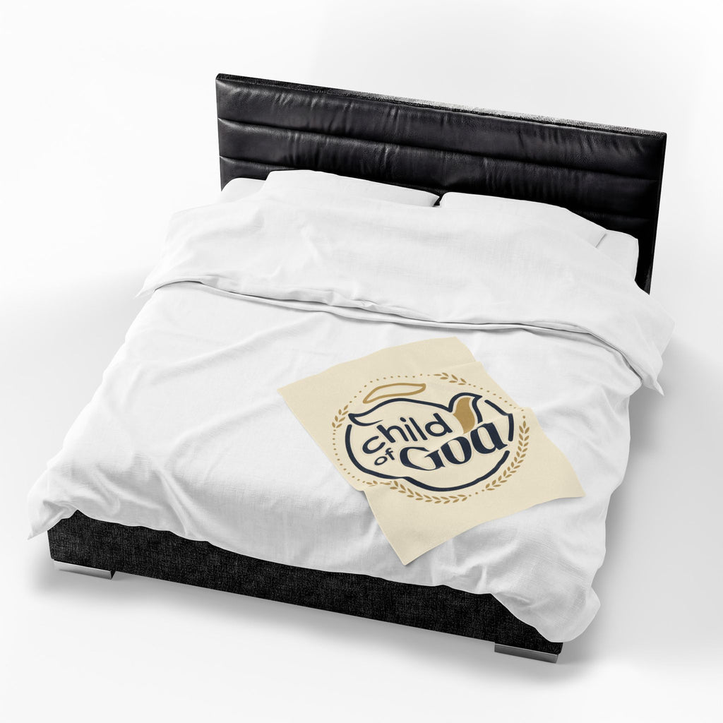 Child of God Velveteen Blanket | Monochrome Religious Throw