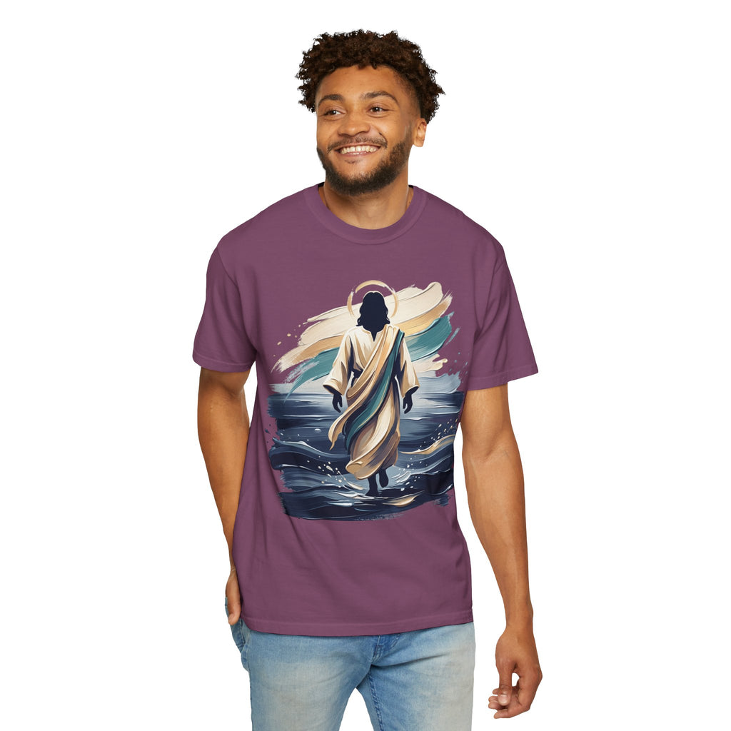 Jesus Walking on Water T-Shirt — Inspirational Christian Faith Tee