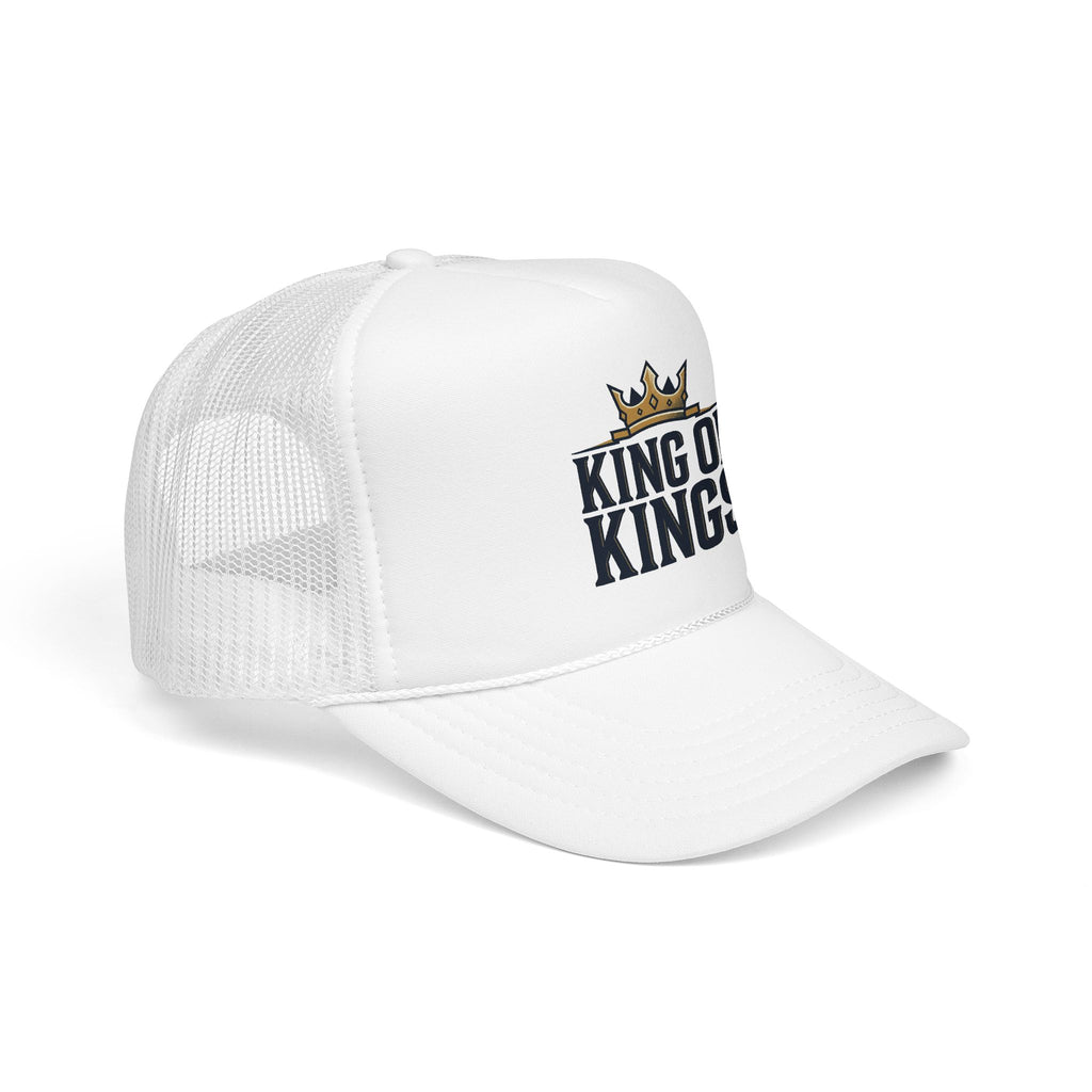 King of Kings Trucker Hat – Foam Mesh Baseball Cap with Gold Crown Design