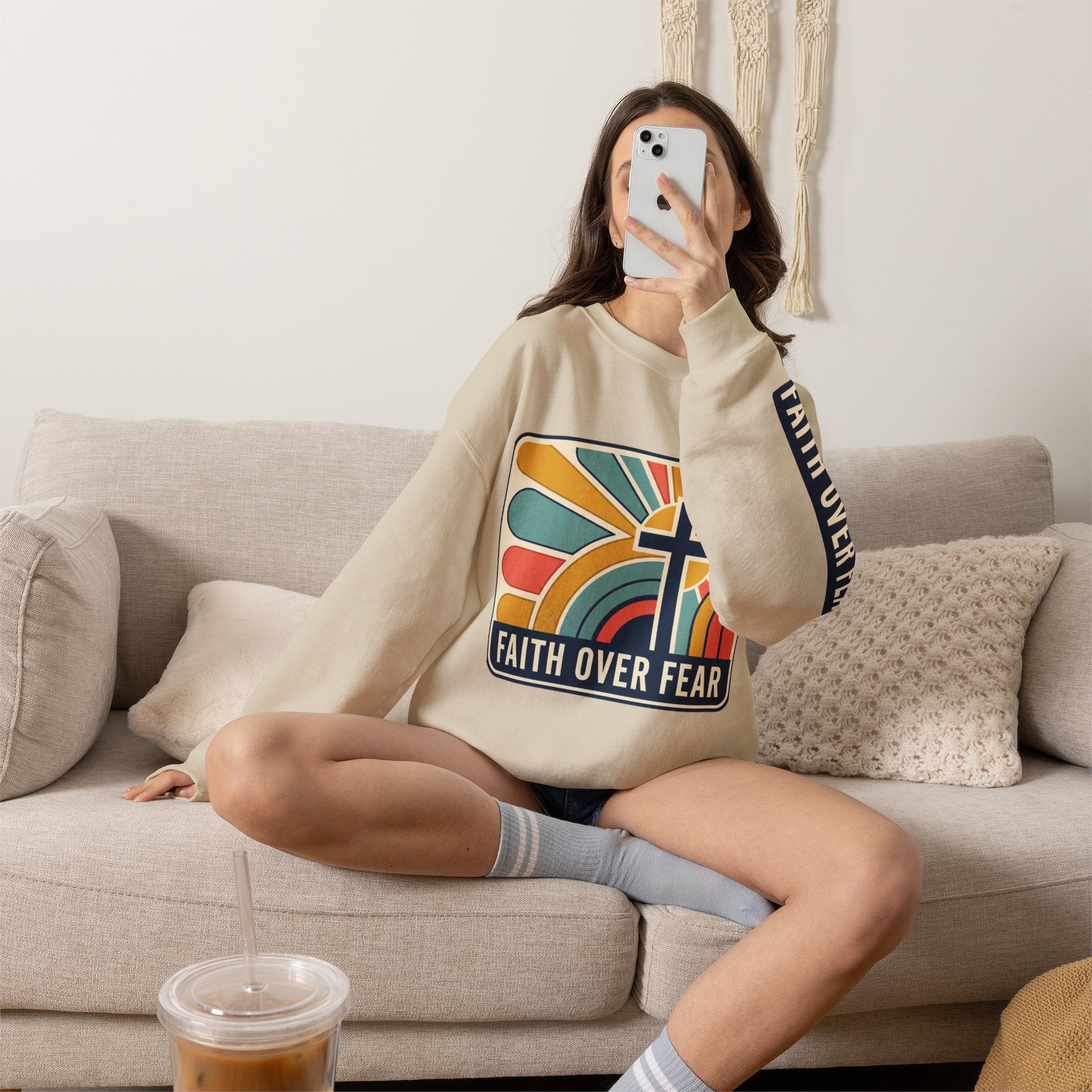 Faith Over Fear Christian Heavy Blend™ Crewneck Sweatshirt
